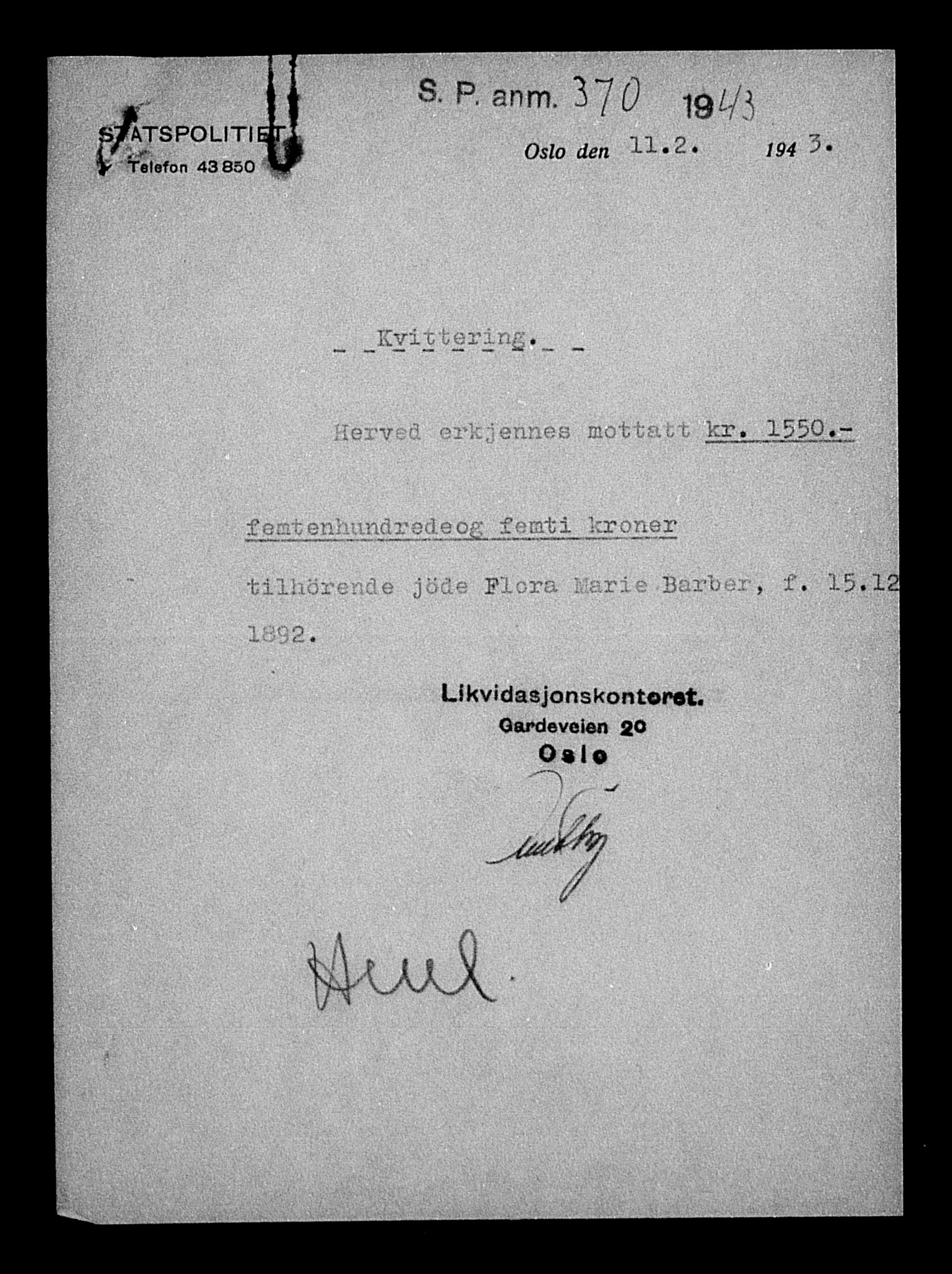 Justisdepartementet, Tilbakeføringskontoret for inndratte formuer, AV/RA-S-1564/H/Hc/Hcc/L0918: --, 1945-1947, p. 197