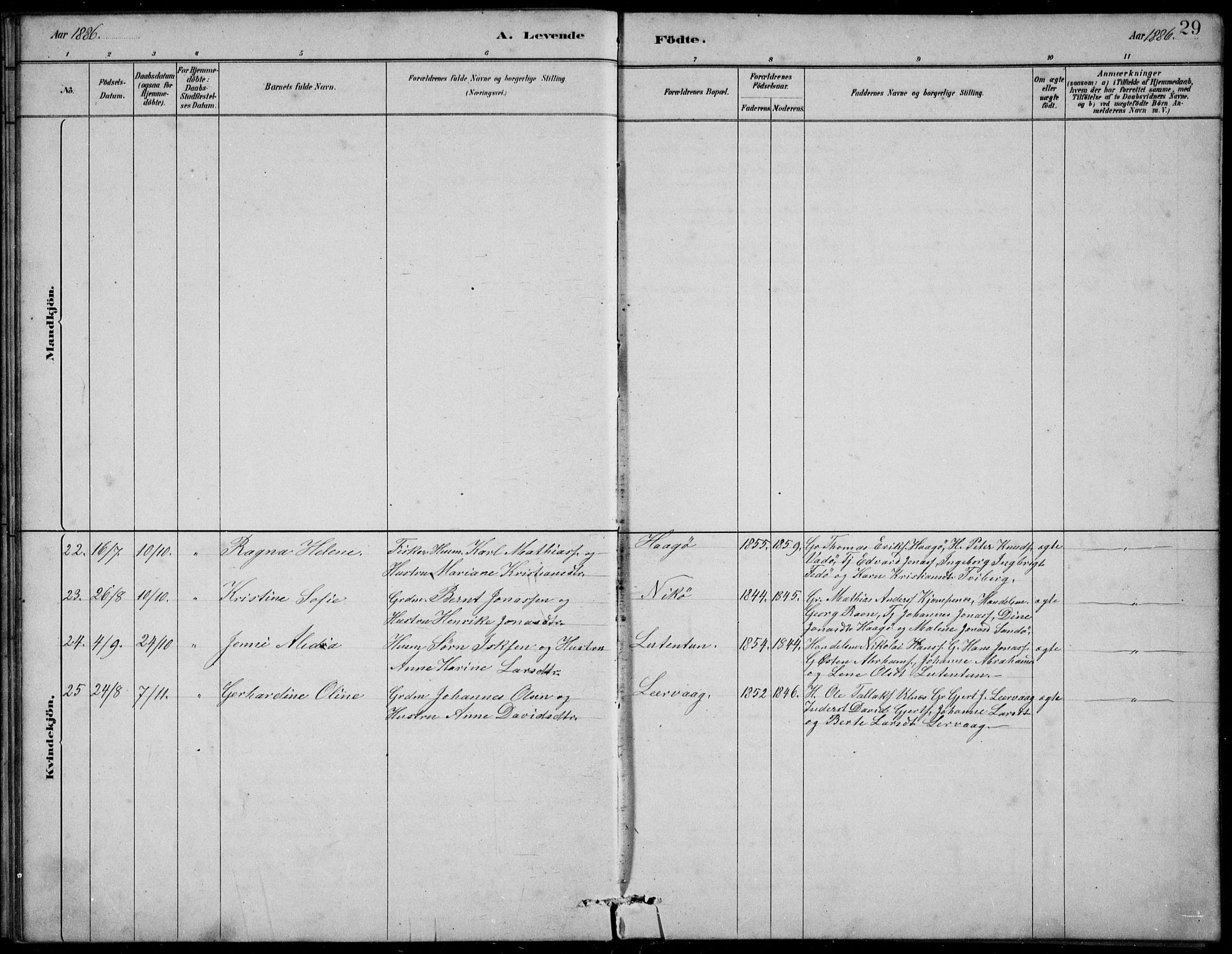 Askvoll sokneprestembete, AV/SAB-A-79501/H/Hab/Habb/L0001: Parish register (copy) no. B 1, 1879-1909, p. 29