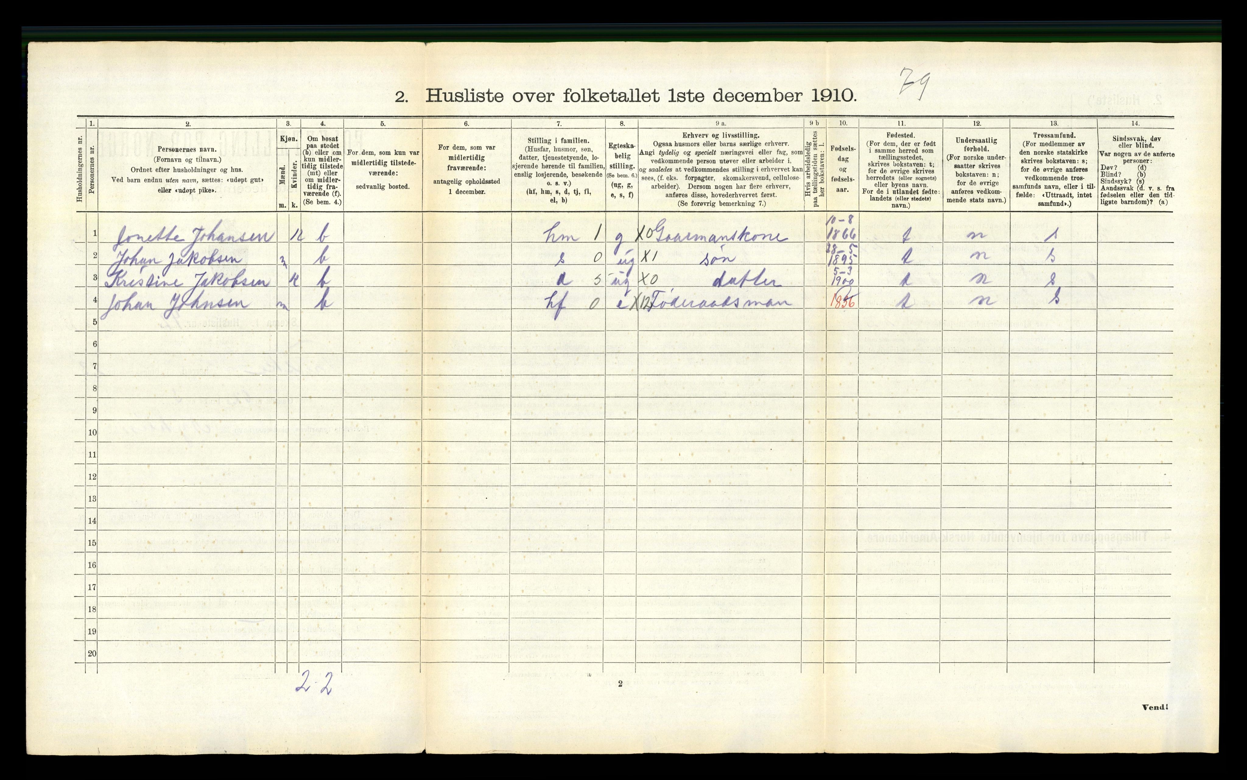 RA, 1910 census for Fauske, 1910, p. 1641