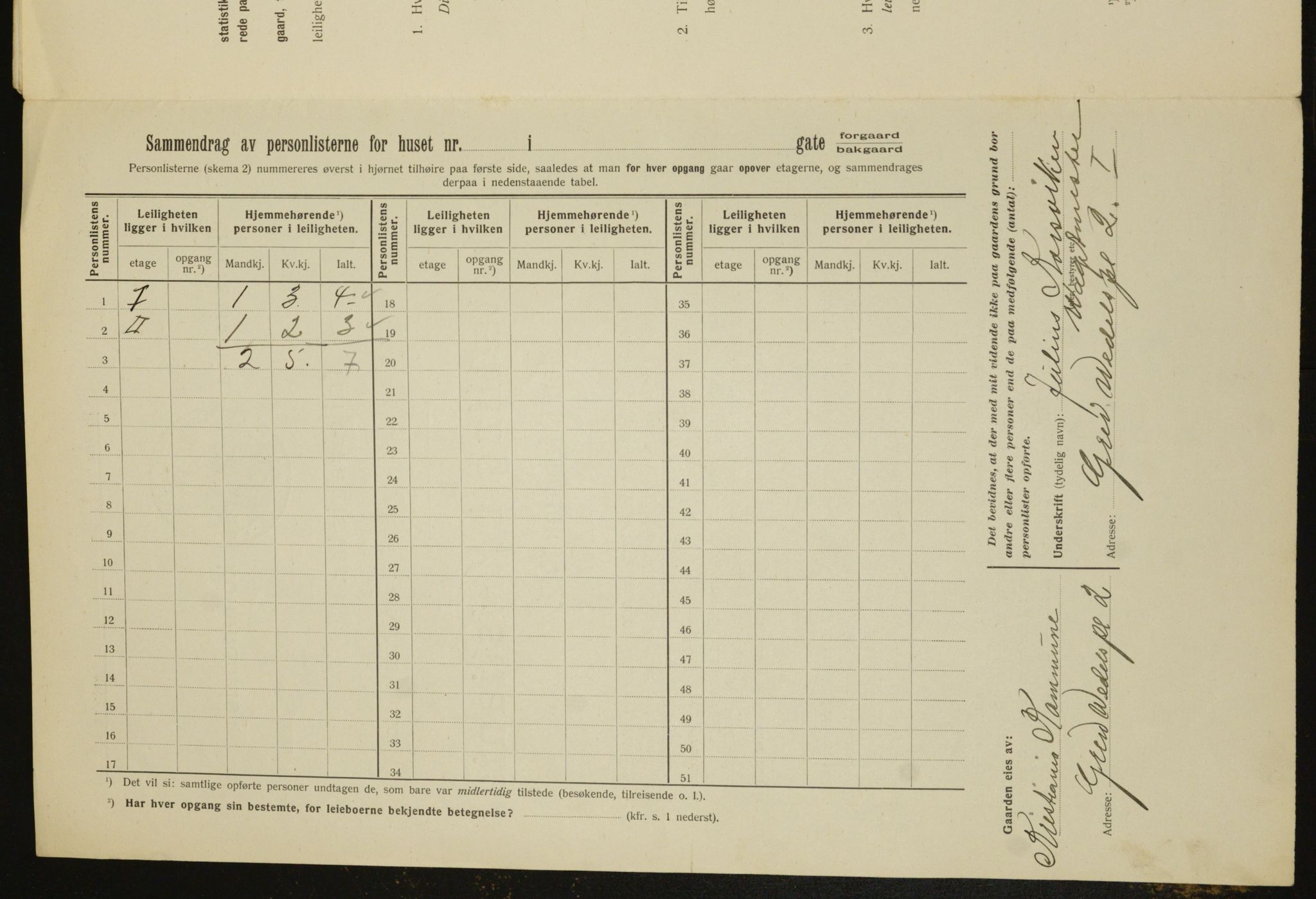 OBA, Municipal Census 1912 for Kristiania, 1912, p. 29694