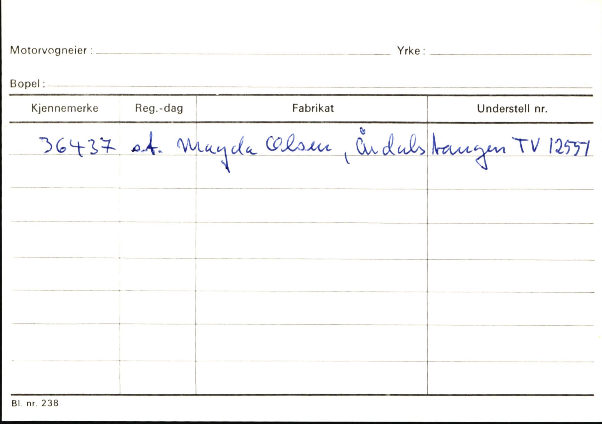 Statens vegvesen, Sogn og Fjordane vegkontor, SAB/A-5301/4/F/L0146: Registerkort Årdal R-Å samt diverse kort, 1945-1975, p. 988