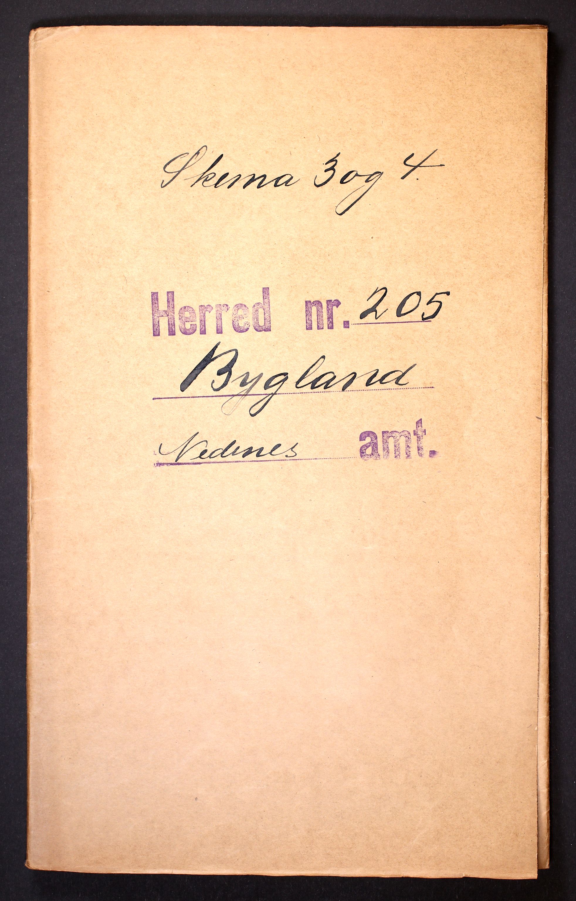 RA, 1910 census for Bygland, 1910, p. 1