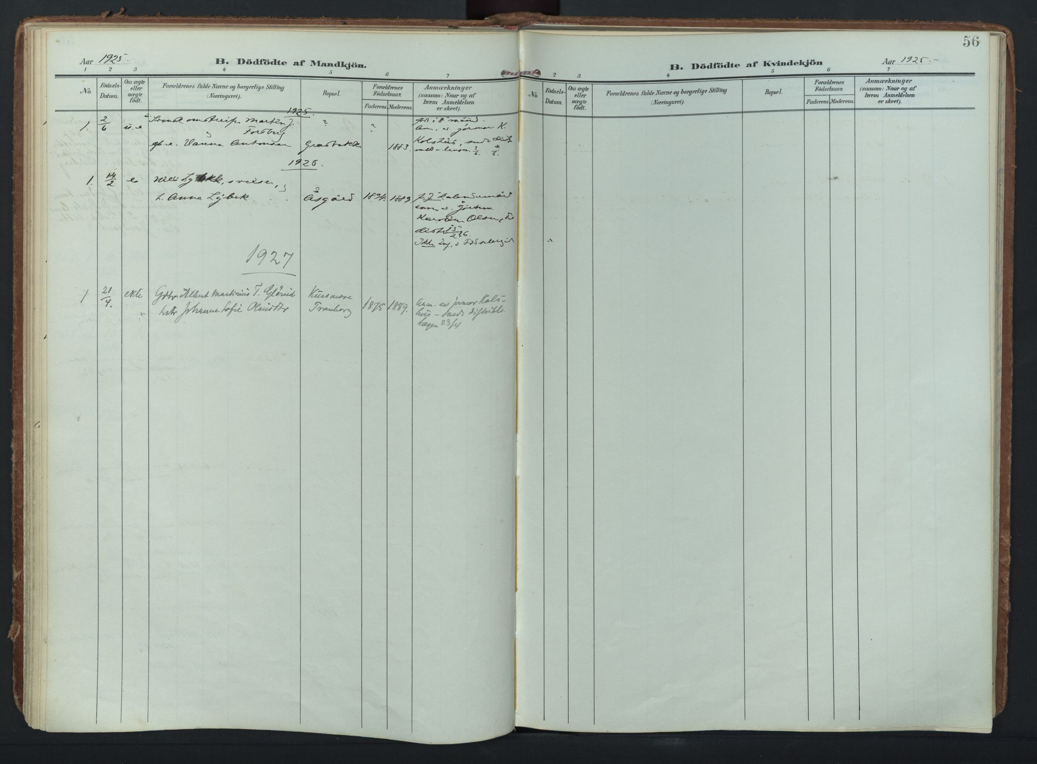 Eidsberg prestekontor Kirkebøker, SAO/A-10905/F/Fc/L0002: Parish register (official) no. III 2, 1906-1934, p. 56