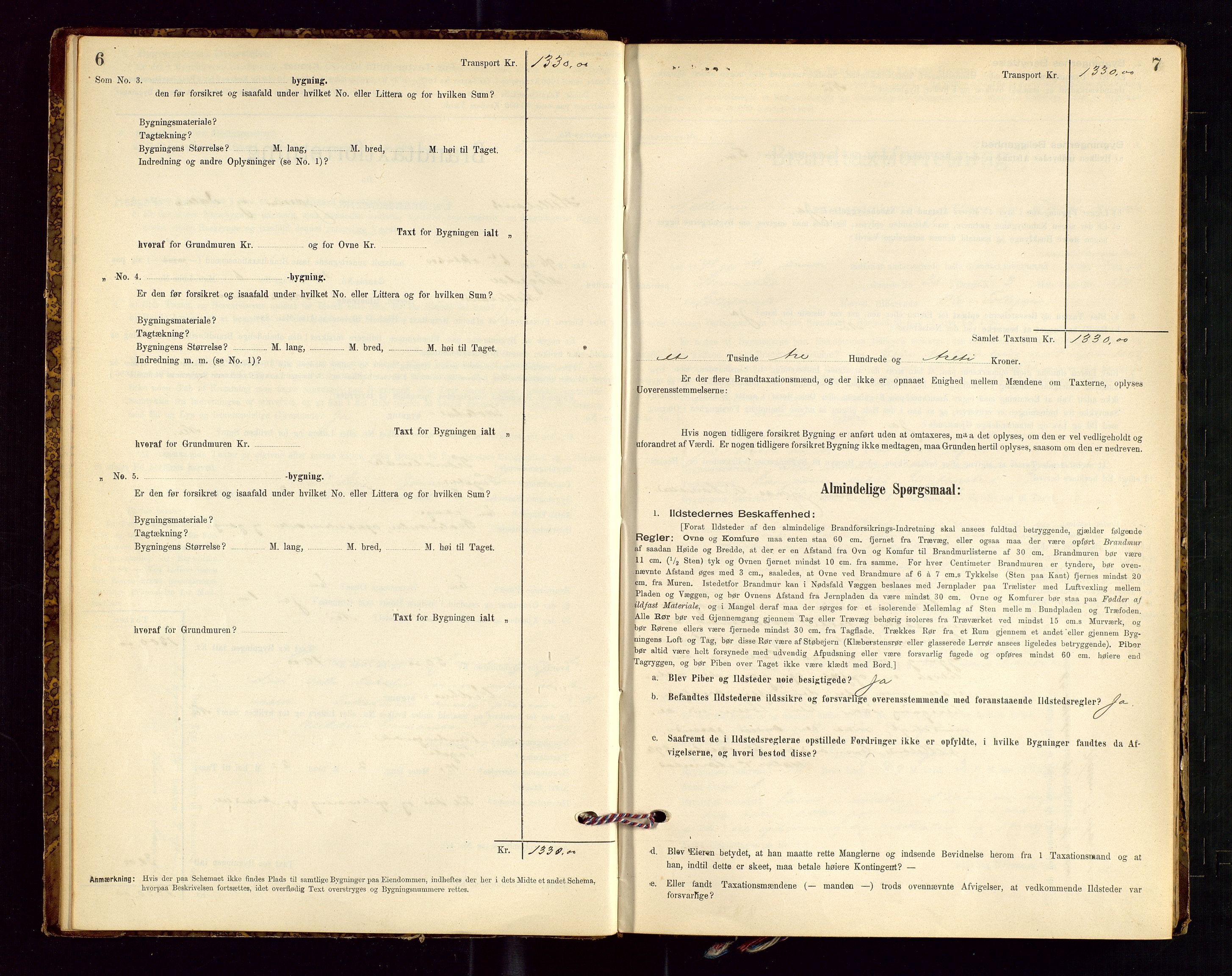 Helleland lensmannskontor, AV/SAST-A-100209/Gob/L0001: "Brandtaxationsprotokol", 1896-1919, p. 6-7