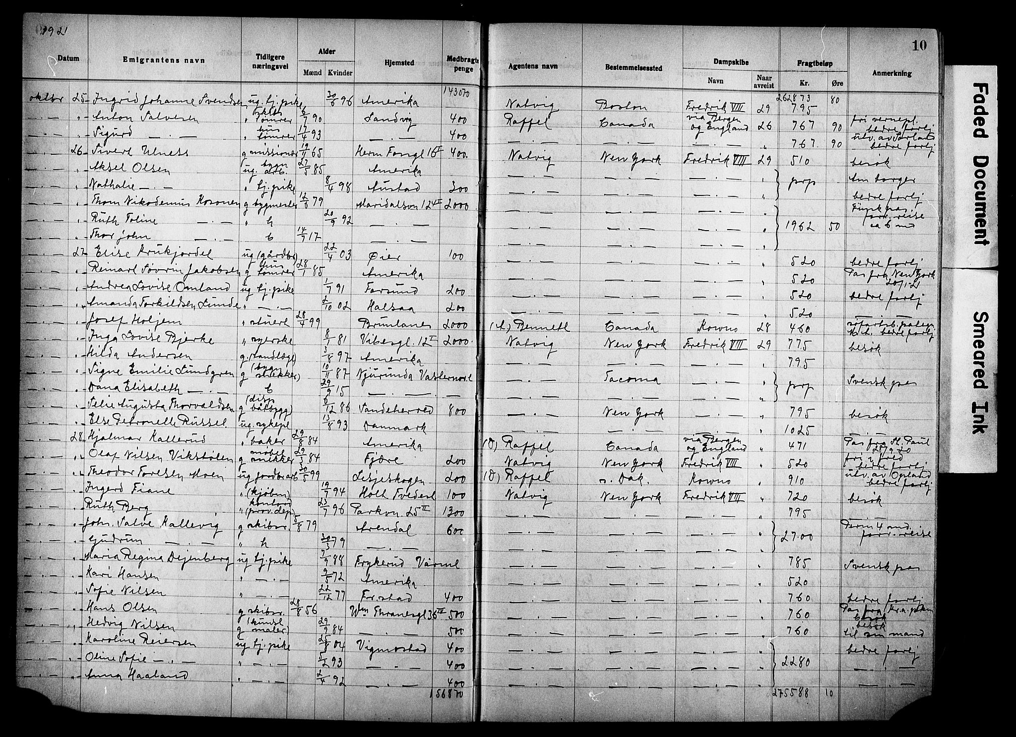 Oslo politidistrikt, AV/SAO-A-10085/E/Ee/Eef/L0034: Emigrantprotokoll, 1921-1923, p. 10