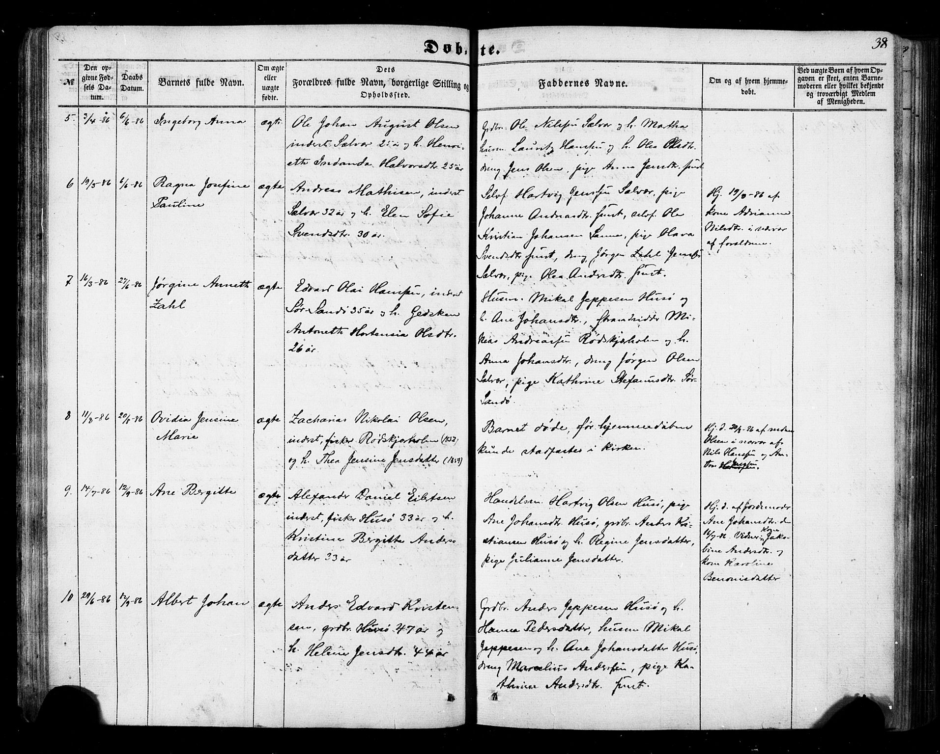 Ministerialprotokoller, klokkerbøker og fødselsregistre - Nordland, SAT/A-1459/840/L0579: Parish register (official) no. 840A01, 1863-1887, p. 38