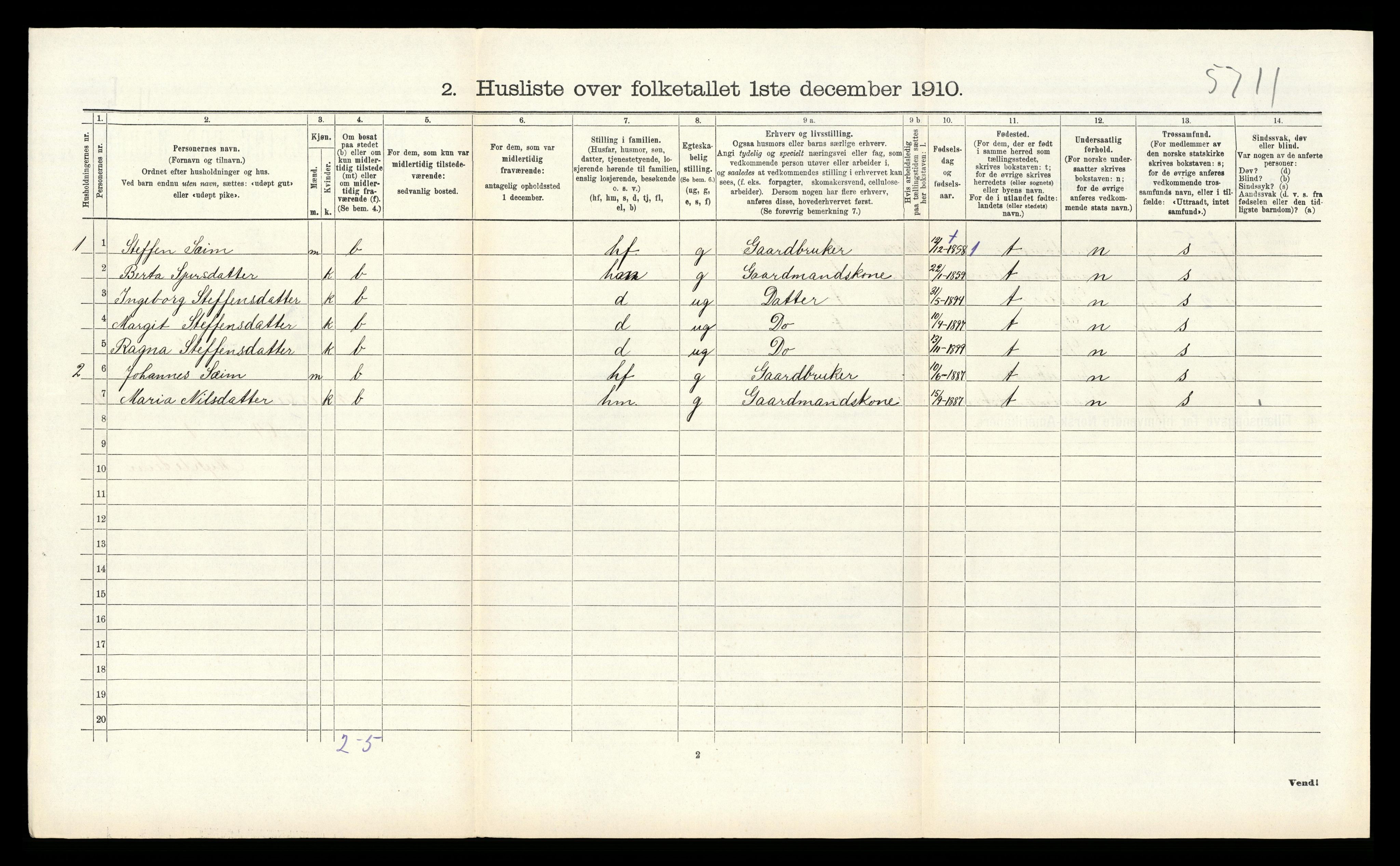 RA, 1910 census for Alversund, 1910, p. 849