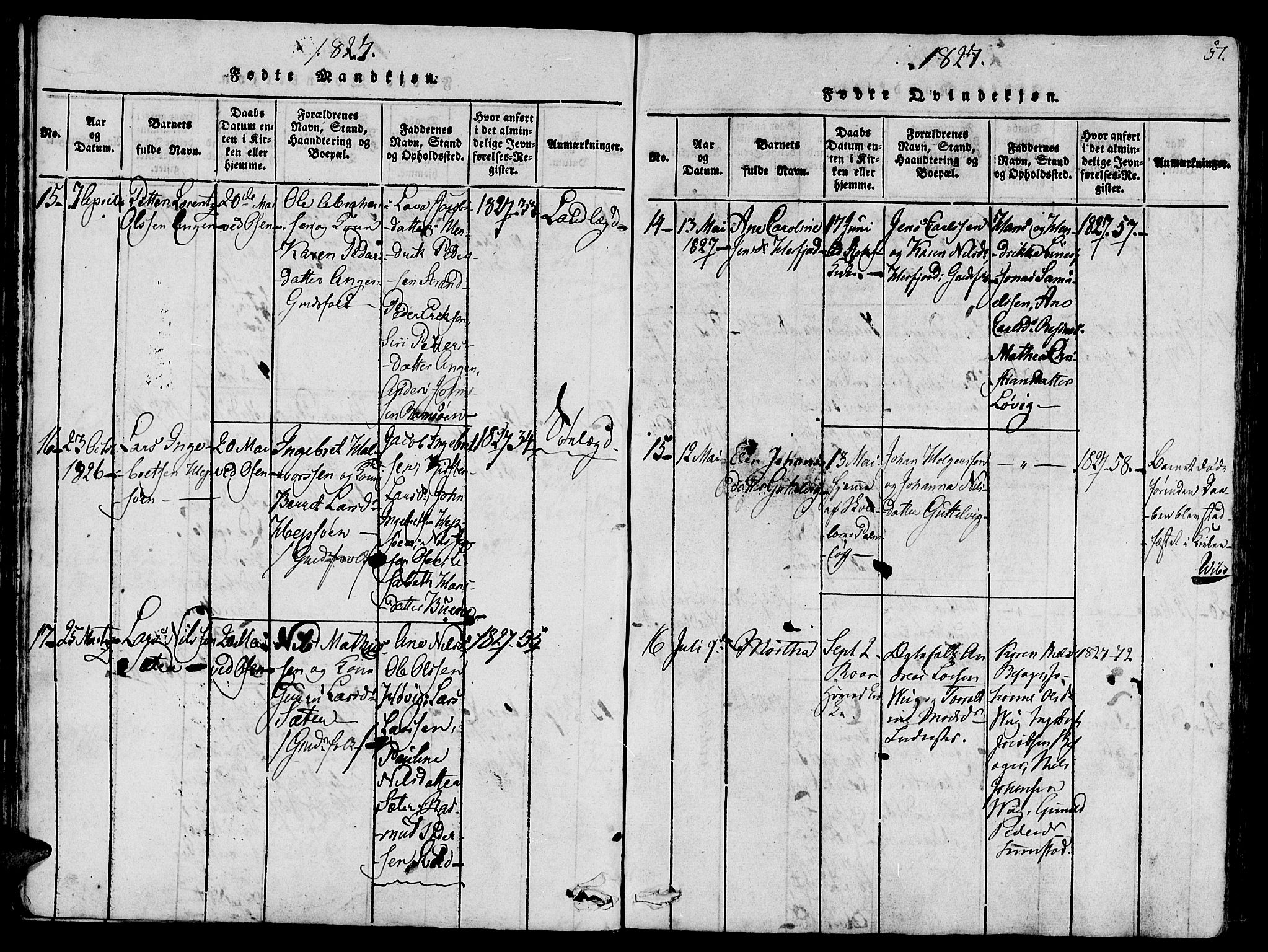 Ministerialprotokoller, klokkerbøker og fødselsregistre - Sør-Trøndelag, AV/SAT-A-1456/657/L0702: Parish register (official) no. 657A03, 1818-1831, p. 57