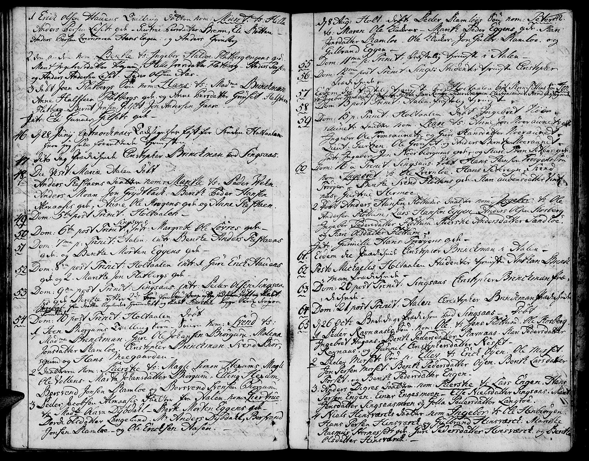 Ministerialprotokoller, klokkerbøker og fødselsregistre - Sør-Trøndelag, SAT/A-1456/685/L0952: Parish register (official) no. 685A01, 1745-1804, p. 42