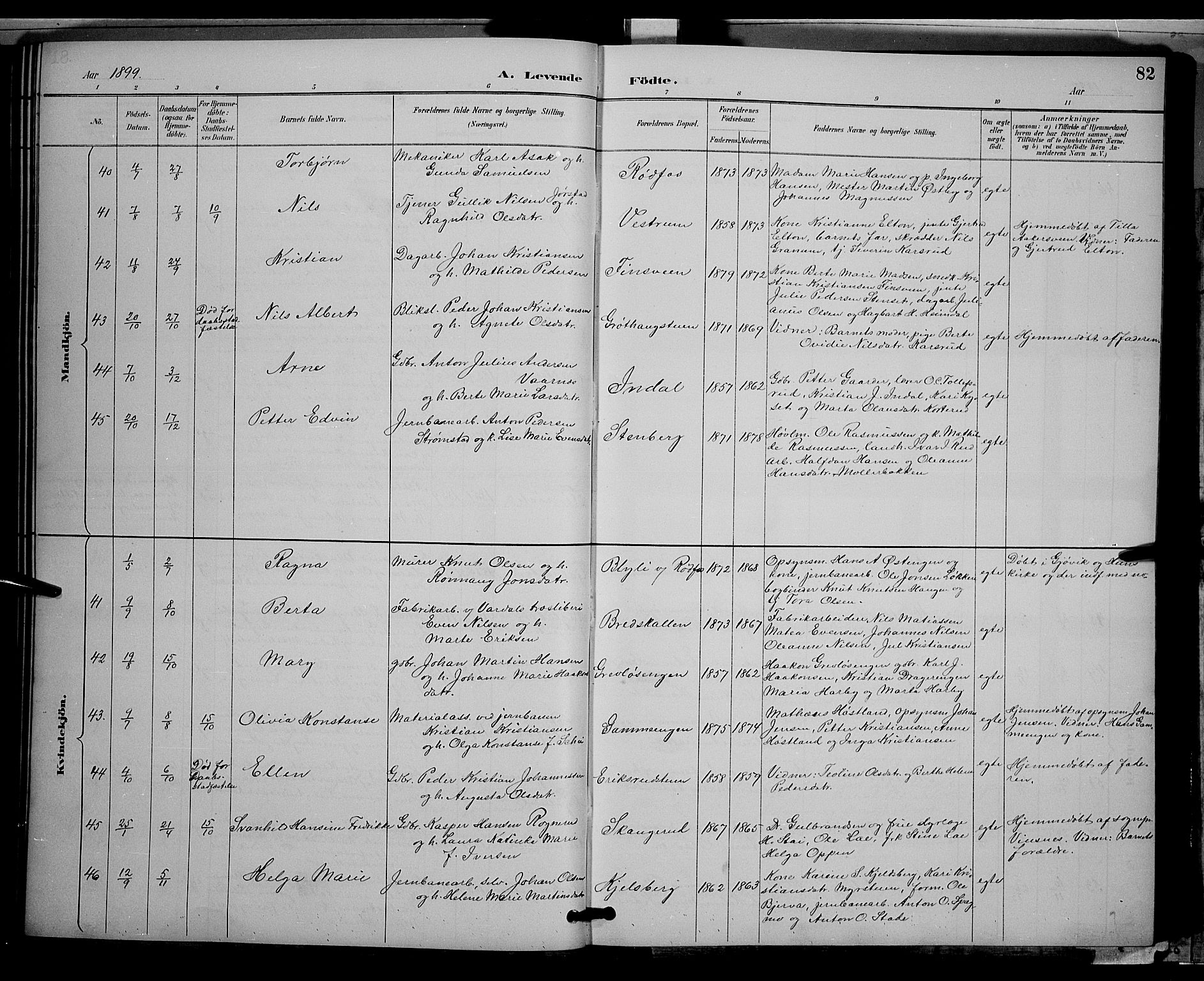 Vestre Toten prestekontor, AV/SAH-PREST-108/H/Ha/Hab/L0009: Parish register (copy) no. 9, 1888-1900, p. 82