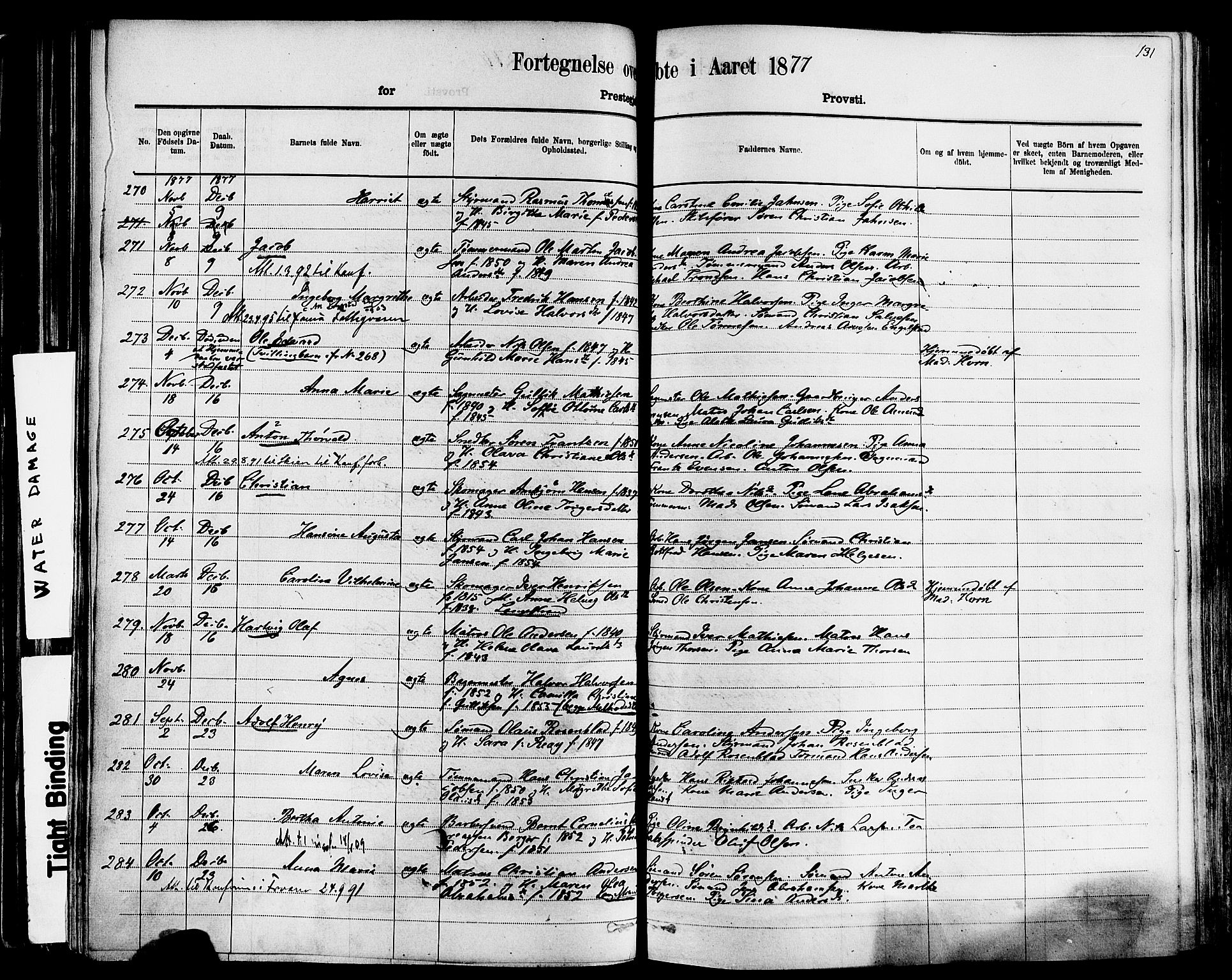 Larvik kirkebøker, AV/SAKO-A-352/F/Fa/L0006: Parish register (official) no. I 6, 1871-1883, p. 131