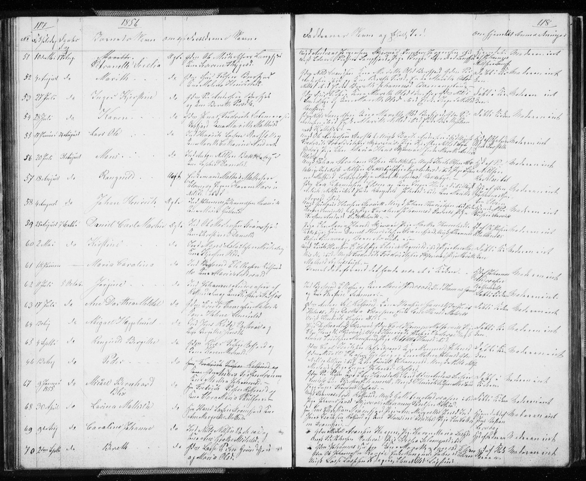 Skjervøy sokneprestkontor, SATØ/S-1300/H/Ha/Hab/L0003klokker: Parish register (copy) no. 3, 1849-1861, p. 117-118