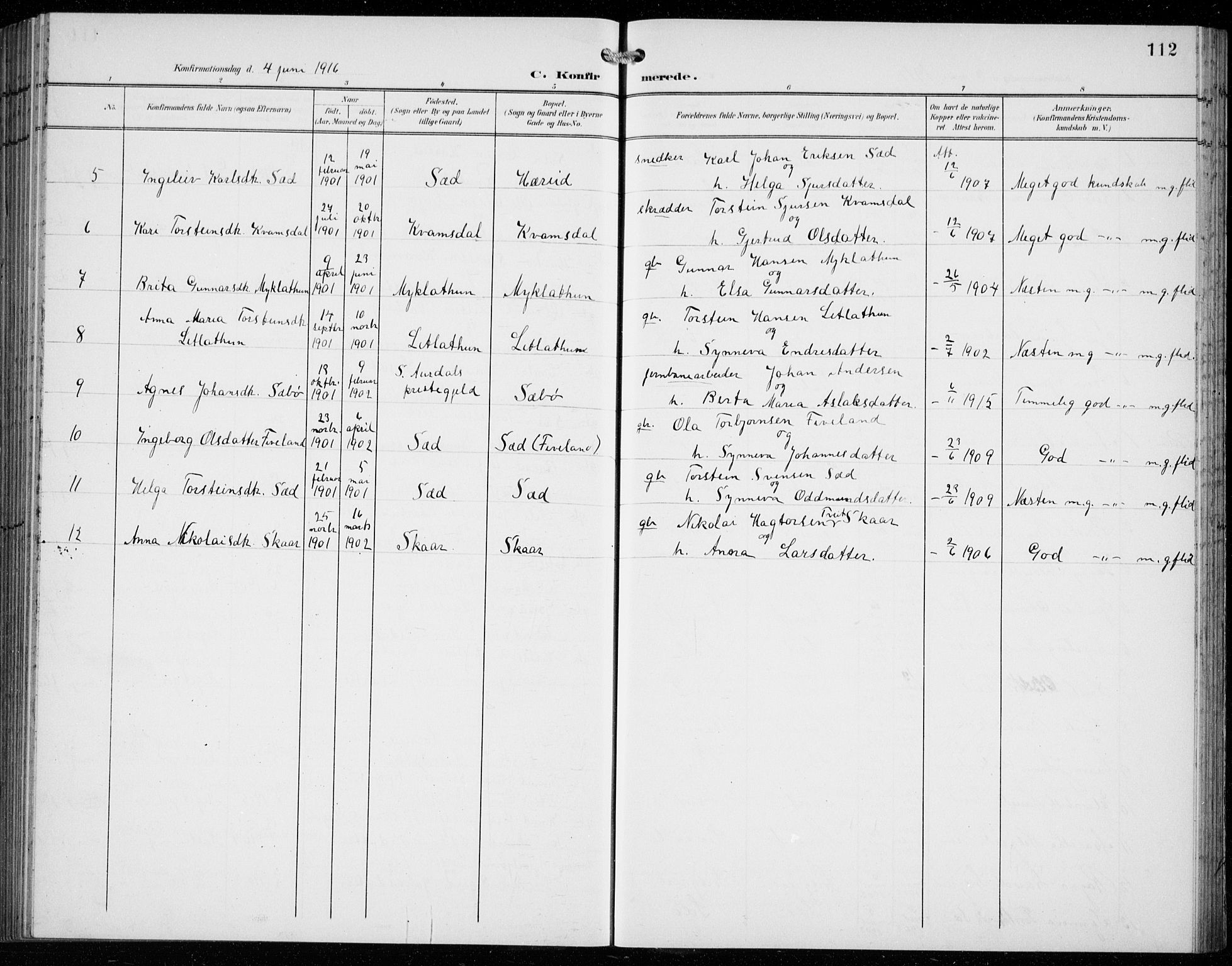 Ullensvang sokneprestembete, AV/SAB-A-78701/H/Hab: Parish register (copy) no. C  3, 1899-1932, p. 112