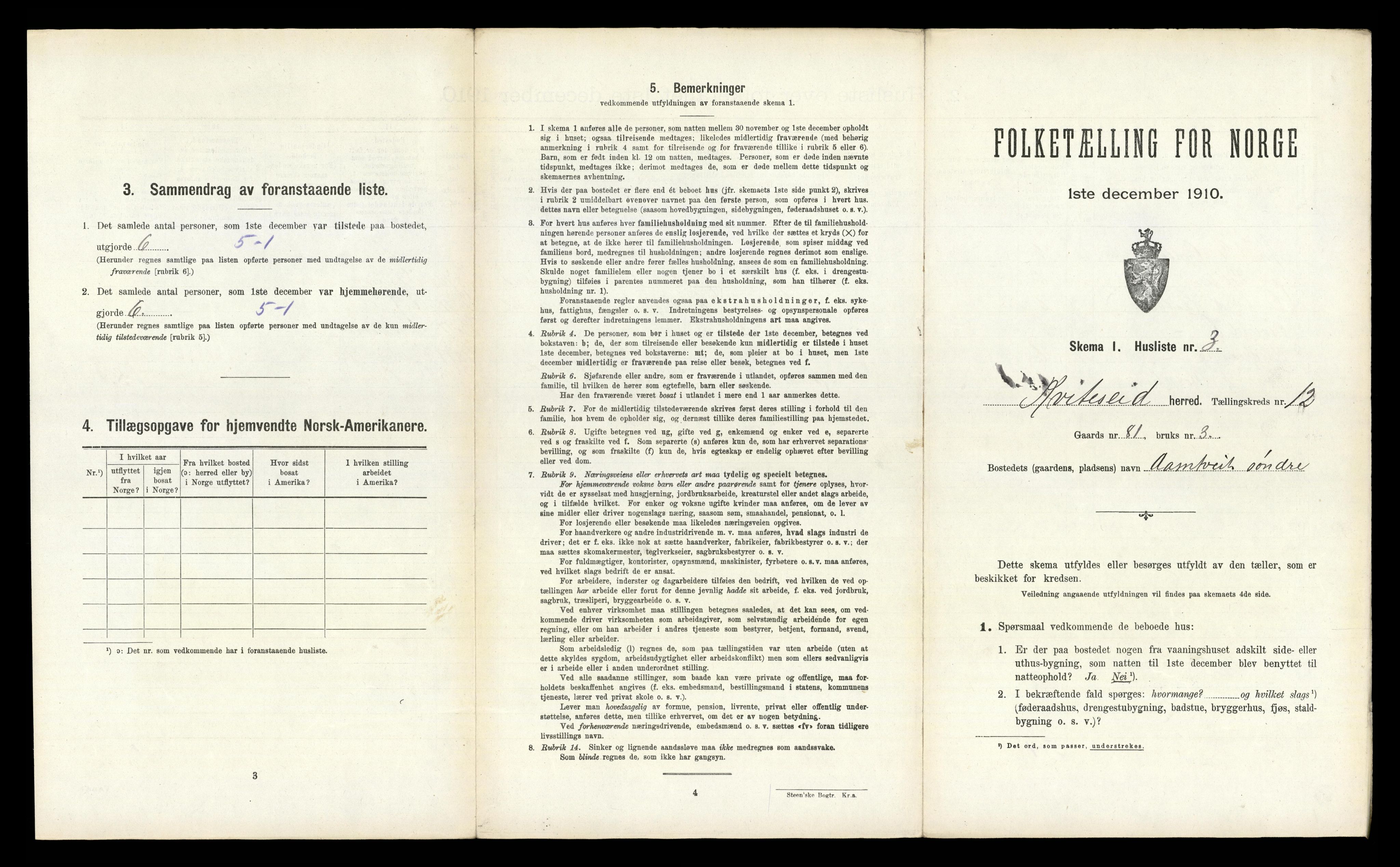 RA, 1910 census for Kviteseid, 1910, p. 1086