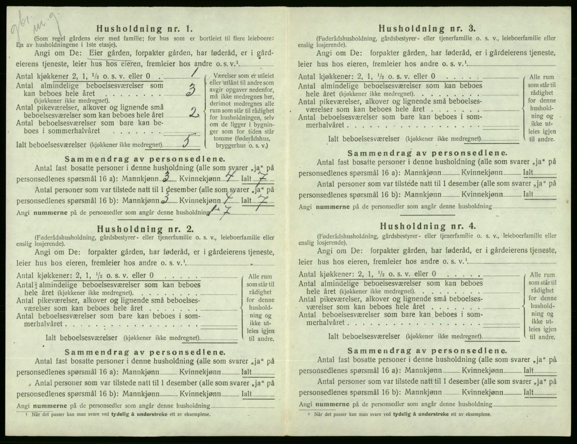 SAB, 1920 census for Ølen, 1920, p. 69