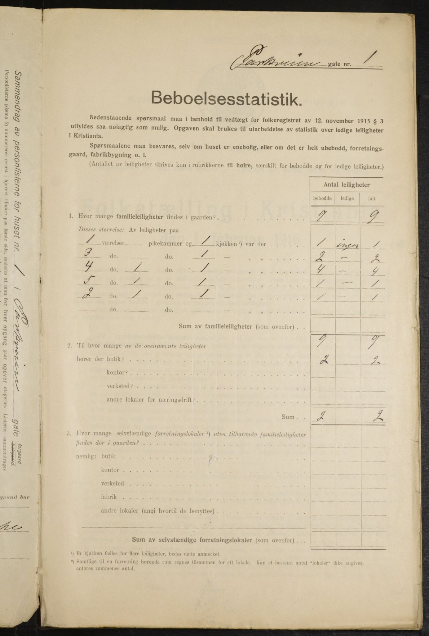 OBA, Municipal Census 1916 for Kristiania, 1916, p. 79701