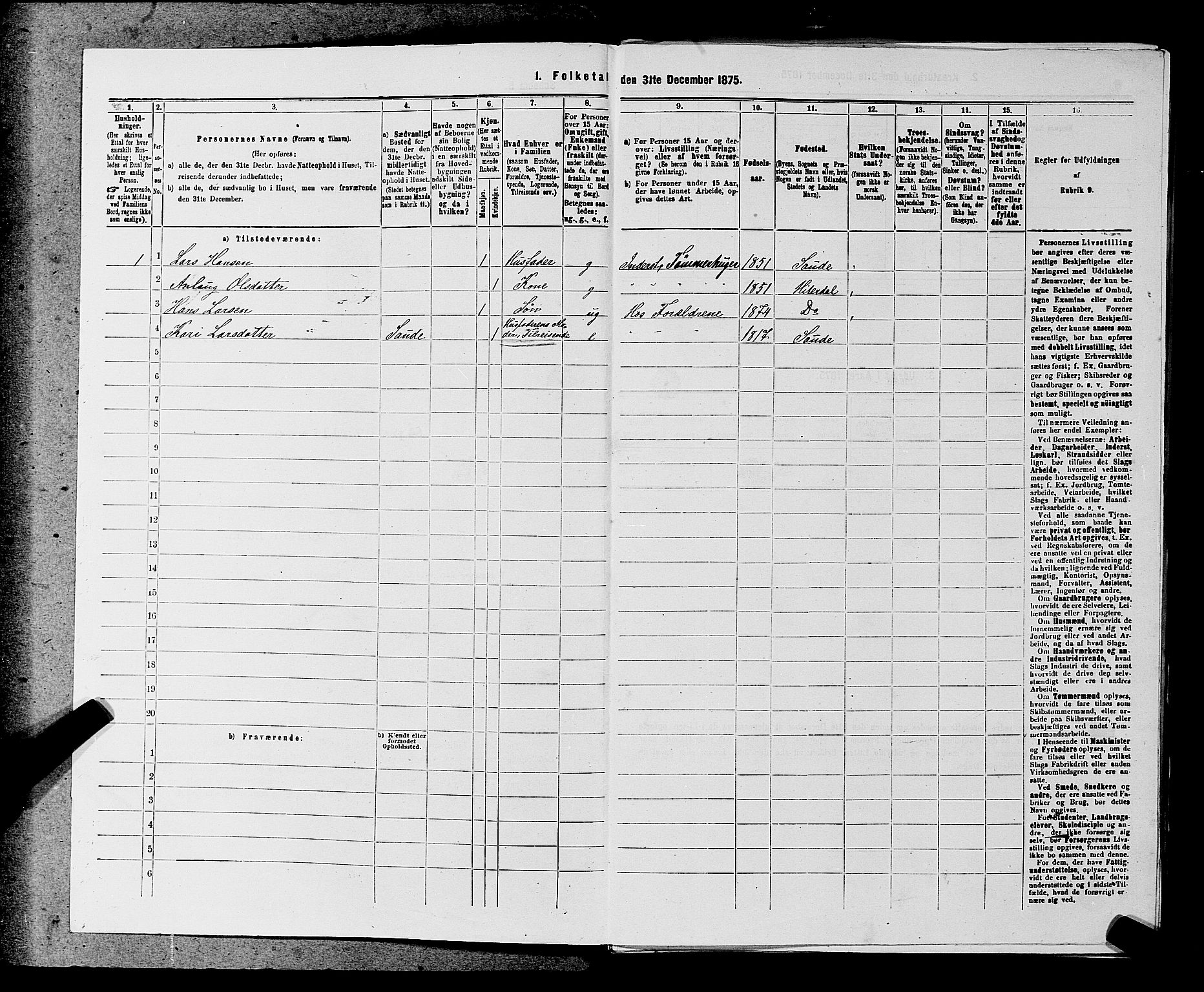 SAKO, 1875 census for 0823P Heddal, 1875, p. 701