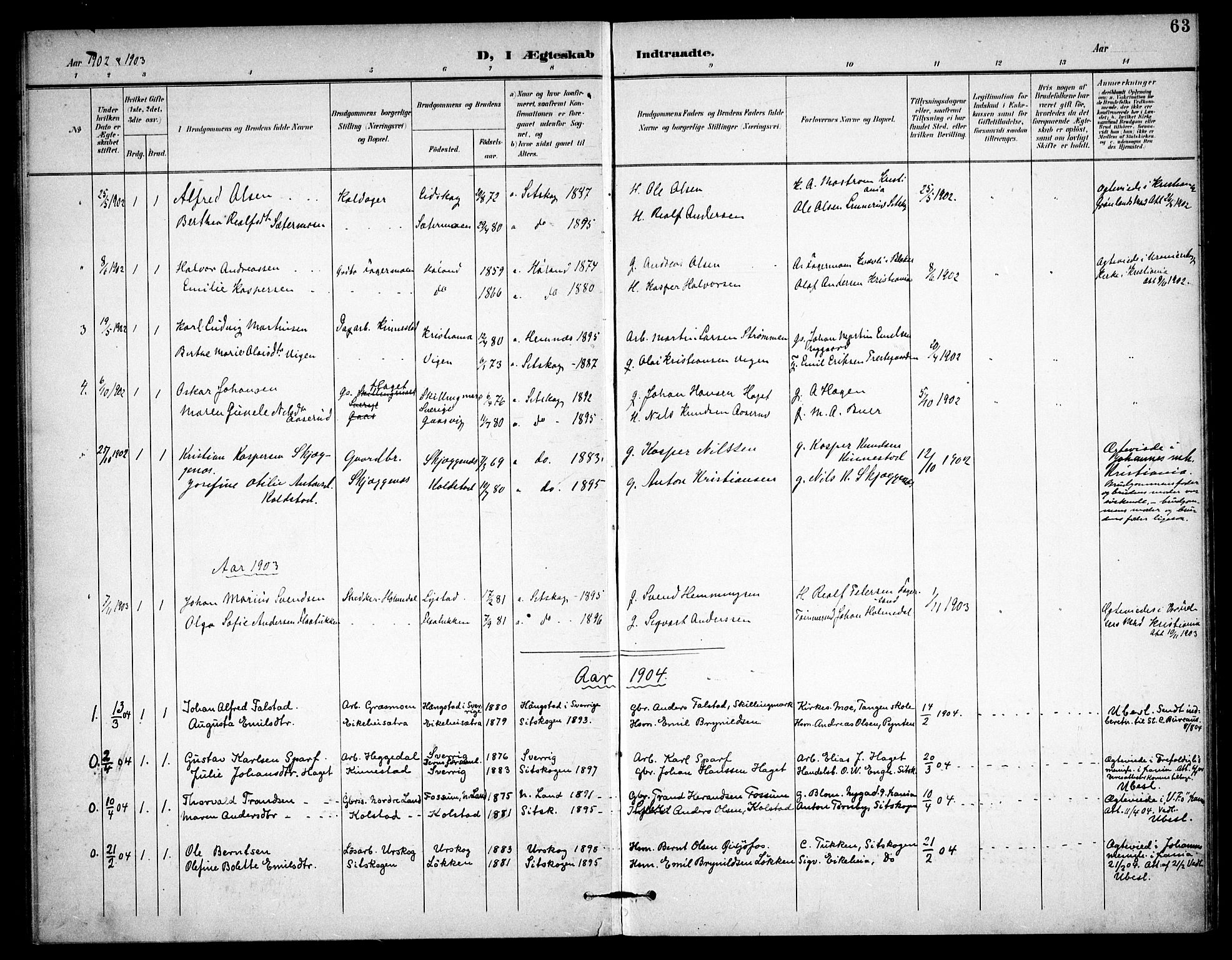 Høland prestekontor Kirkebøker, AV/SAO-A-10346a/F/Fc/L0003: Parish register (official) no. III 3, 1897-1911, p. 63