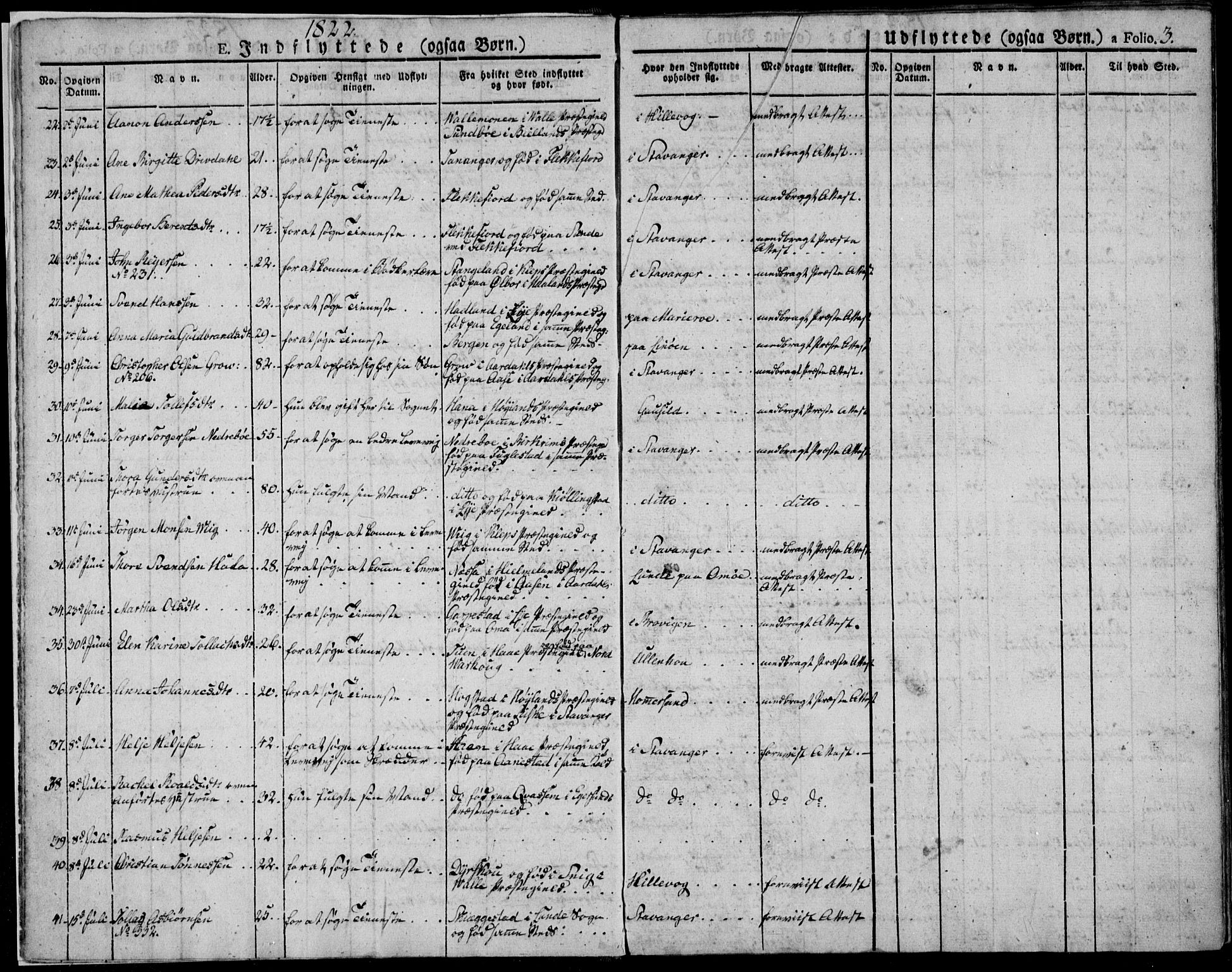 Domkirken sokneprestkontor, SAST/A-101812/001/30/30BA/L0010: Parish register (official) no. A 10, 1821-1859, p. 3