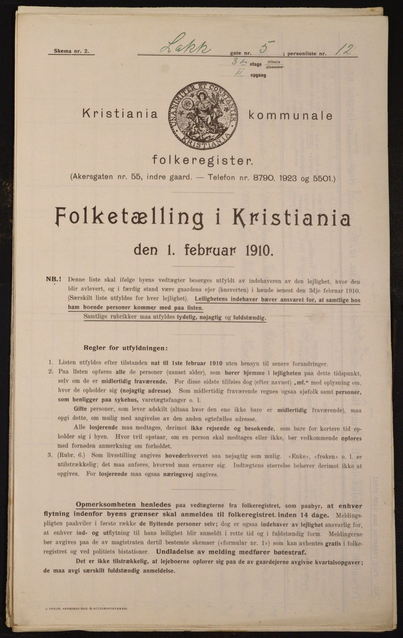 OBA, Municipal Census 1910 for Kristiania, 1910, p. 53379