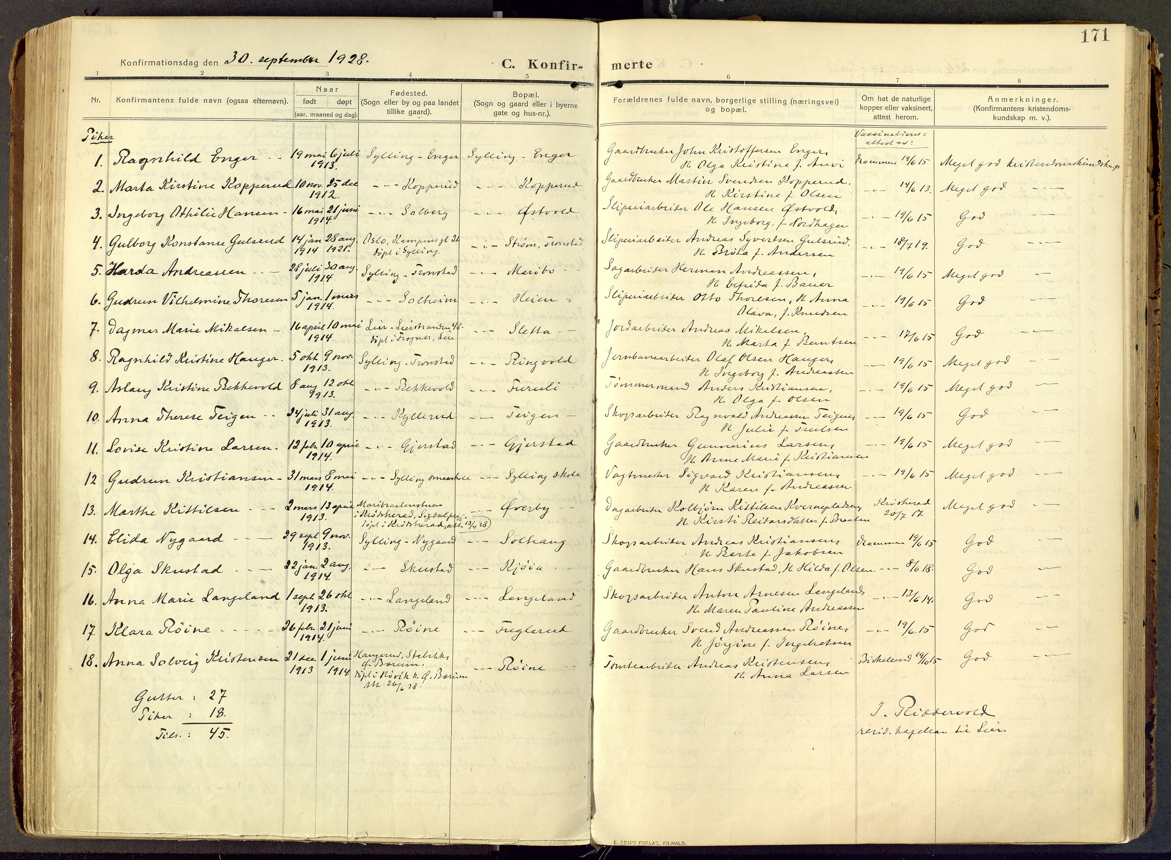 Parish register (official) no. III 1, 1910-1936, p. 171