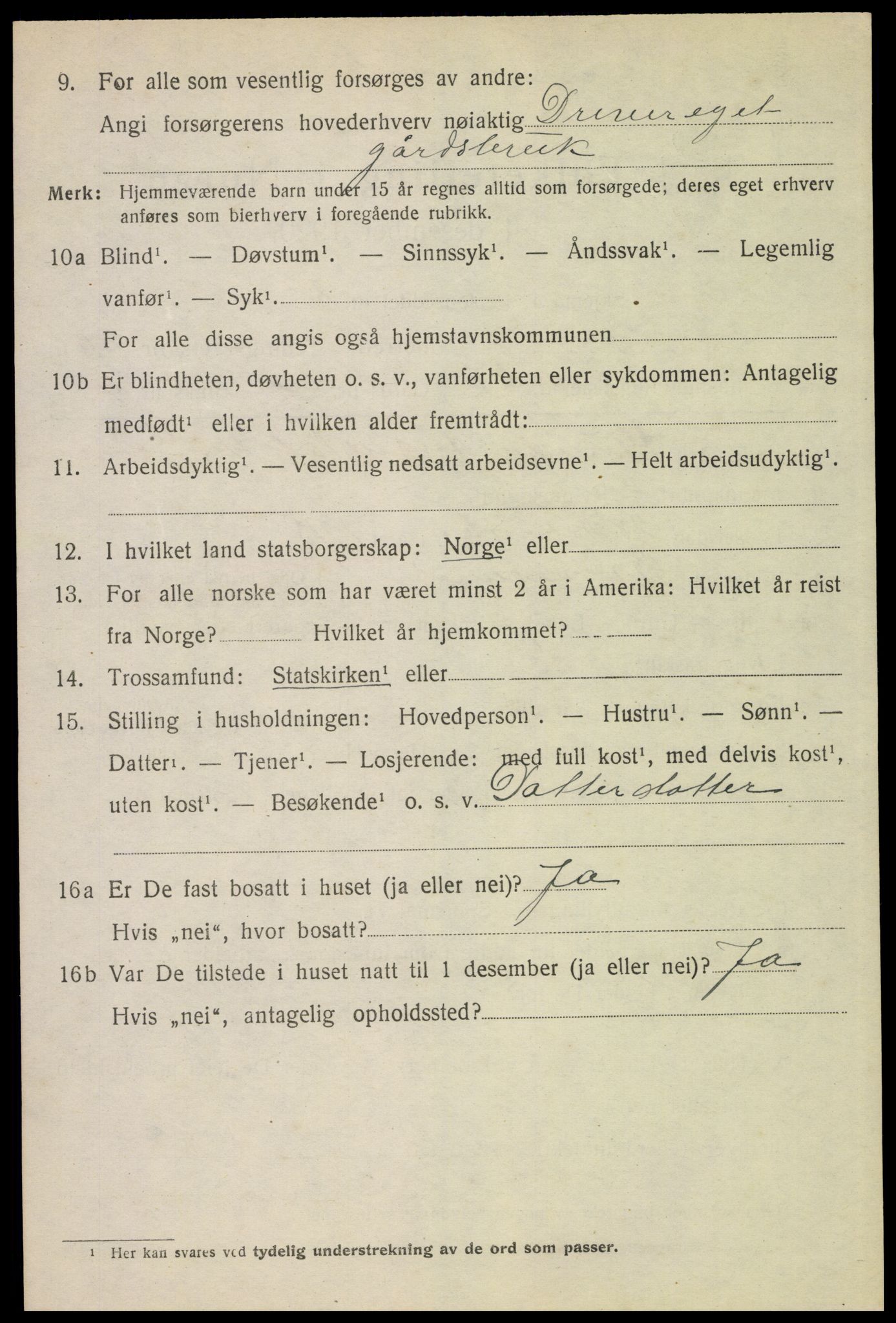 SAH, 1920 census for Trysil, 1920, p. 13768