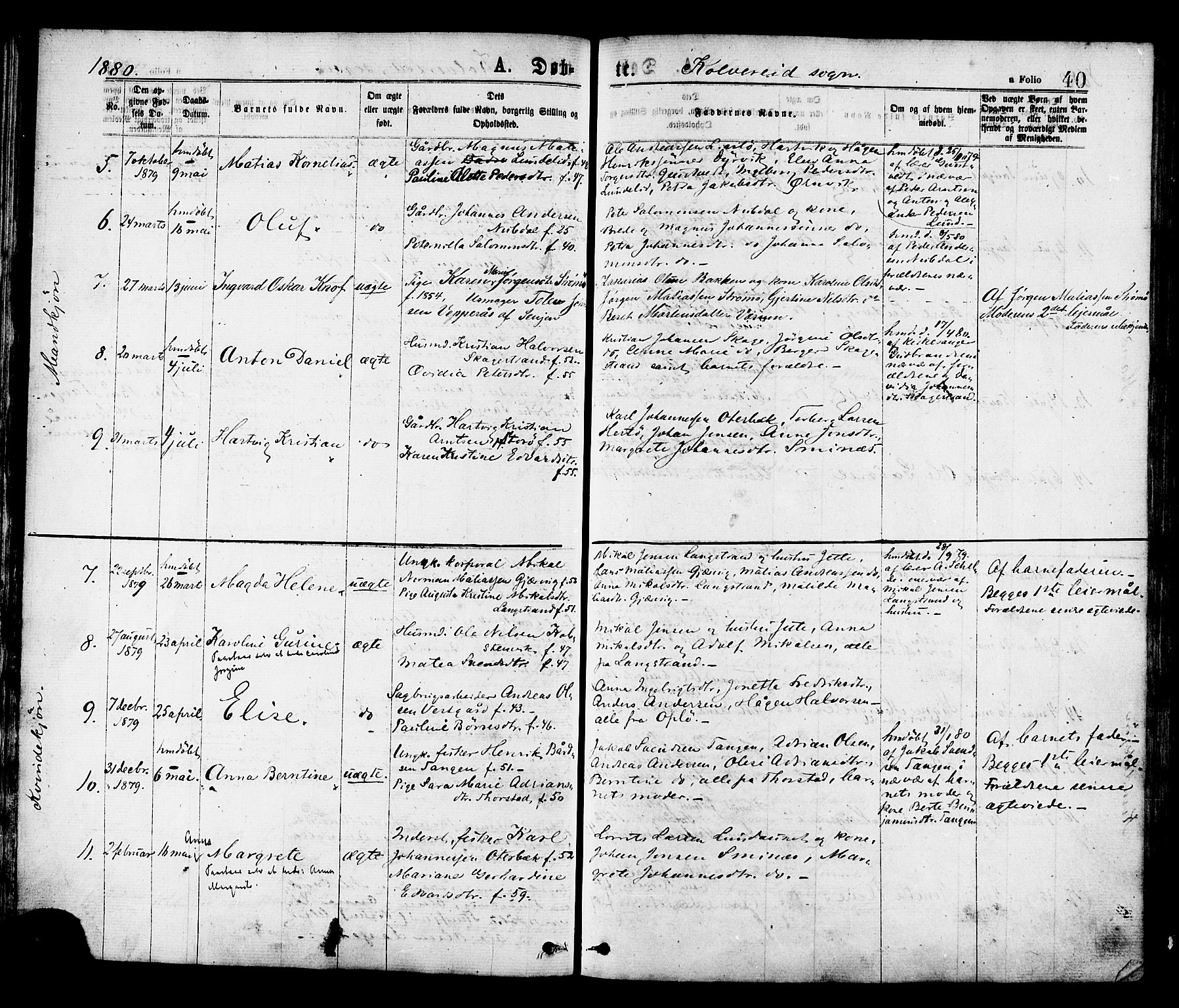 Ministerialprotokoller, klokkerbøker og fødselsregistre - Nord-Trøndelag, SAT/A-1458/780/L0642: Parish register (official) no. 780A07 /1, 1874-1885, p. 40