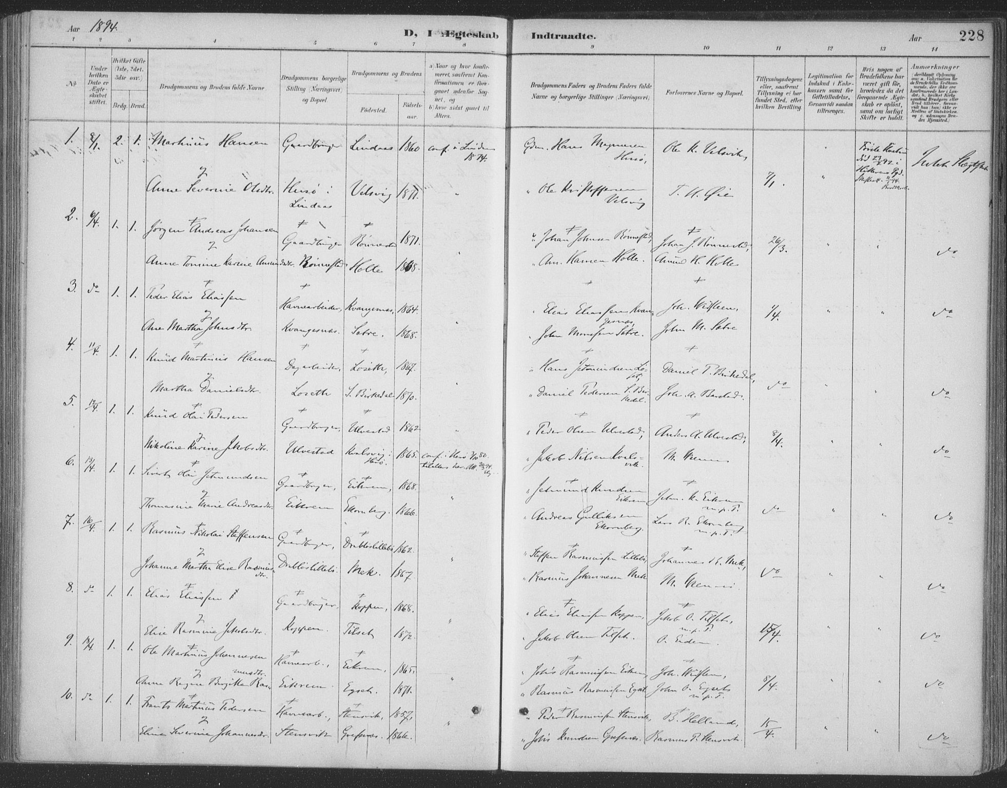 Ministerialprotokoller, klokkerbøker og fødselsregistre - Møre og Romsdal, AV/SAT-A-1454/511/L0142: Parish register (official) no. 511A09, 1891-1905, p. 228