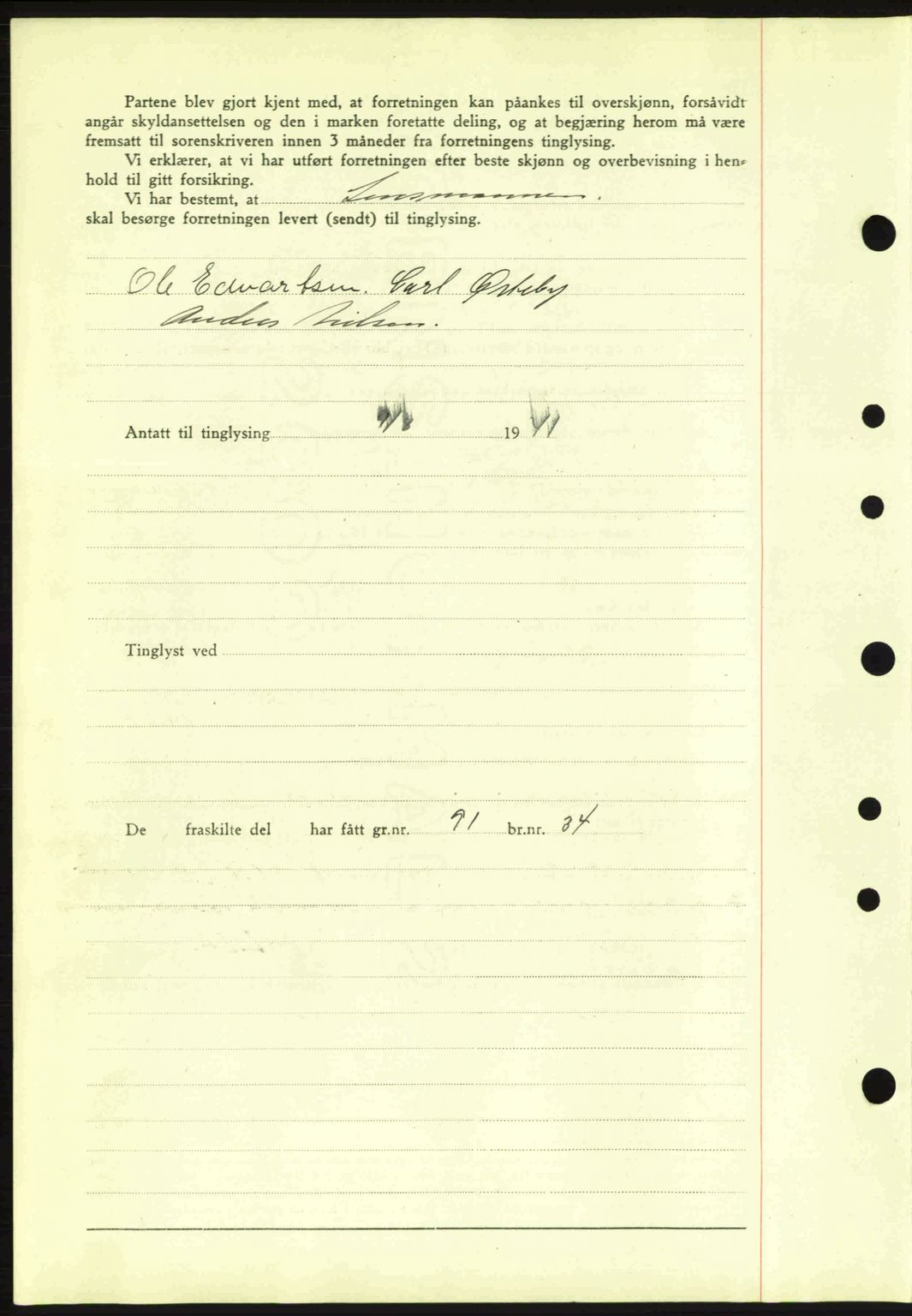 Idd og Marker sorenskriveri, AV/SAO-A-10283/G/Gb/Gbb/L0004: Mortgage book no. A4, 1940-1941, Diary no: : 825/1941