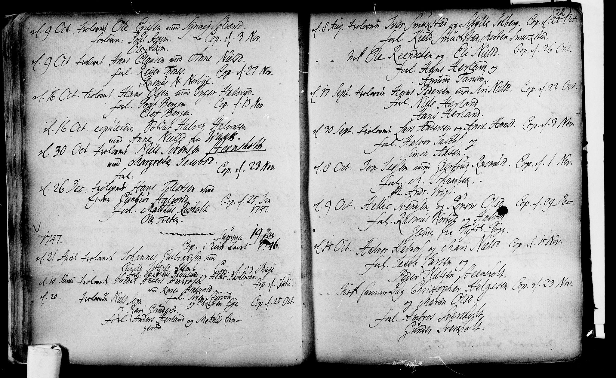 Lardal kirkebøker, AV/SAKO-A-350/F/Fa/L0004: Parish register (official) no. i 4, 1733-1815, p. 22