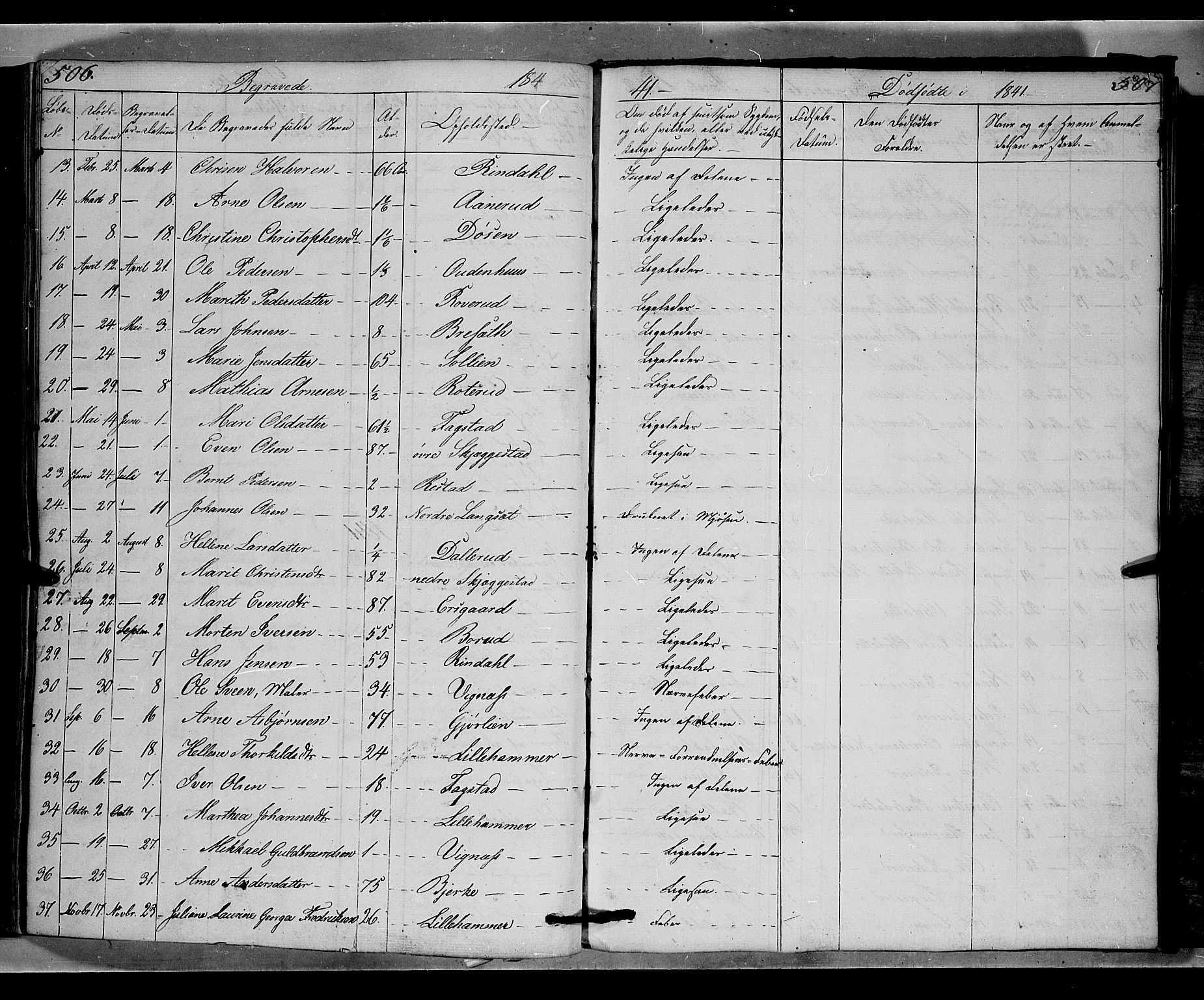Fåberg prestekontor, SAH/PREST-086/H/Ha/Hab/L0006: Parish register (copy) no. 6, 1837-1855, p. 506-507