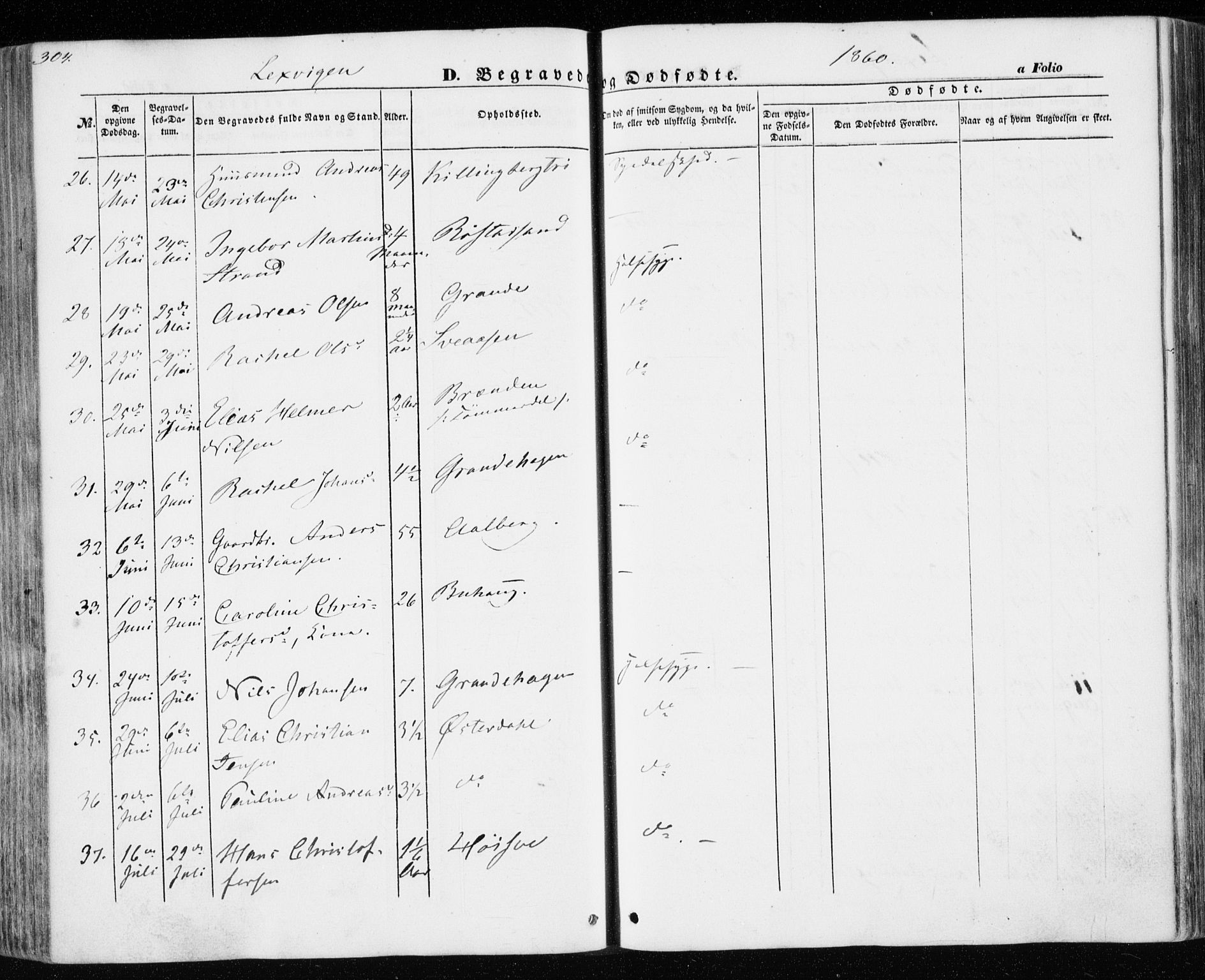 Ministerialprotokoller, klokkerbøker og fødselsregistre - Nord-Trøndelag, SAT/A-1458/701/L0008: Parish register (official) no. 701A08 /1, 1854-1863, p. 304