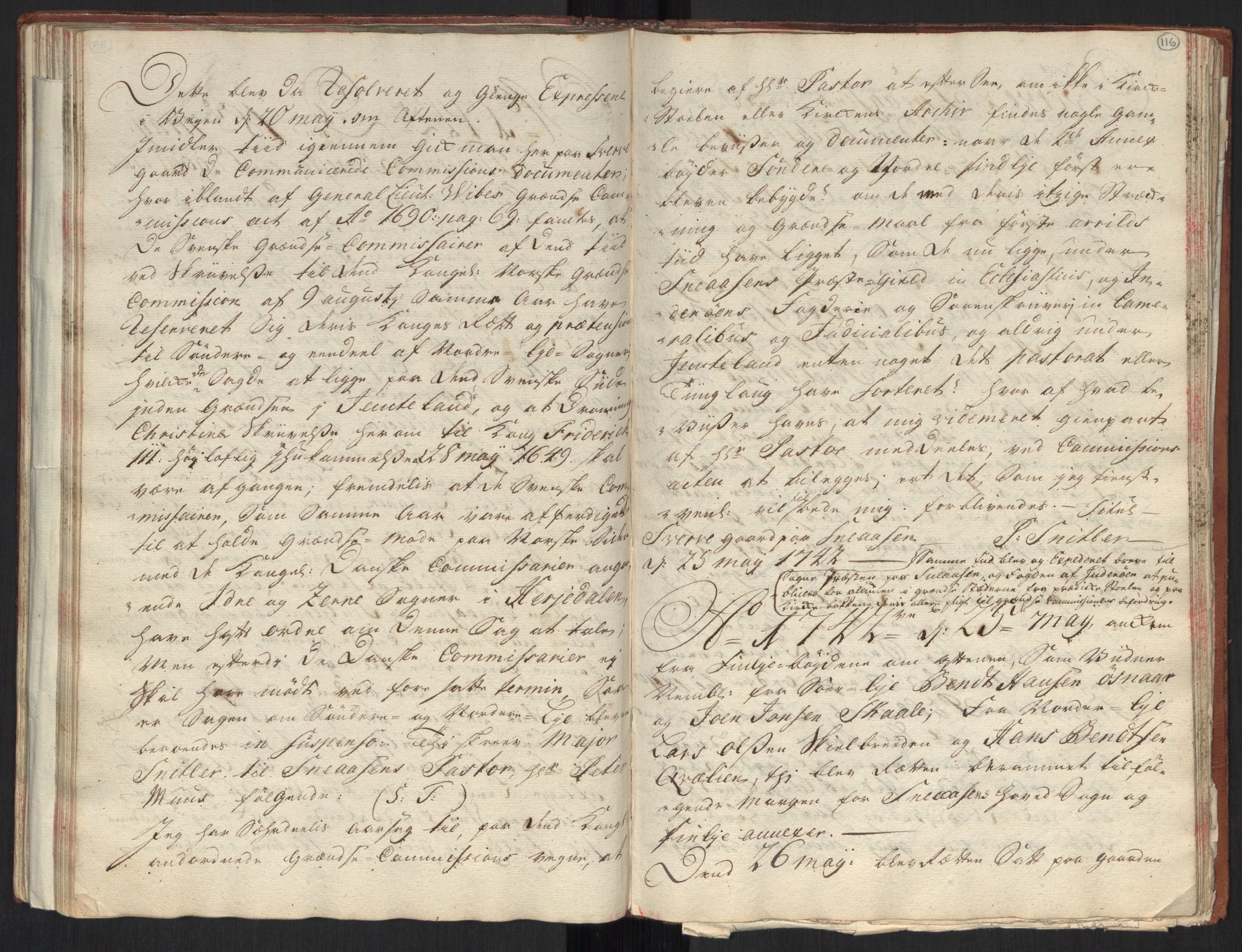Danske Kanselli, Grensearkivet, AV/RA-EA-4062/F/L0010/0002: Volum XX-XXII / Vol. XXI: Major Schnitlers grenseeksaminasjonsprotokoll, 1. bind, 1742, p. 115b-116a