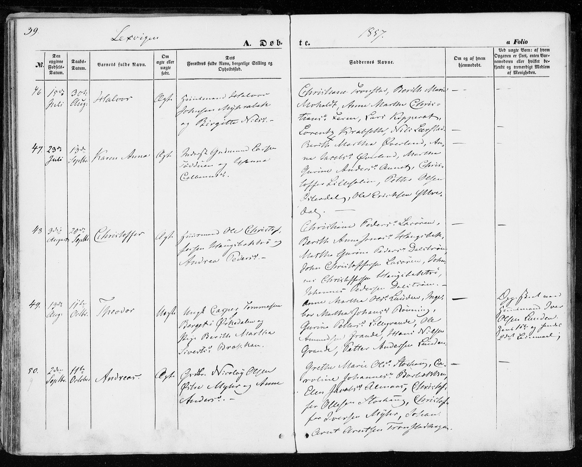 Ministerialprotokoller, klokkerbøker og fødselsregistre - Nord-Trøndelag, AV/SAT-A-1458/701/L0008: Parish register (official) no. 701A08 /1, 1854-1863, p. 39