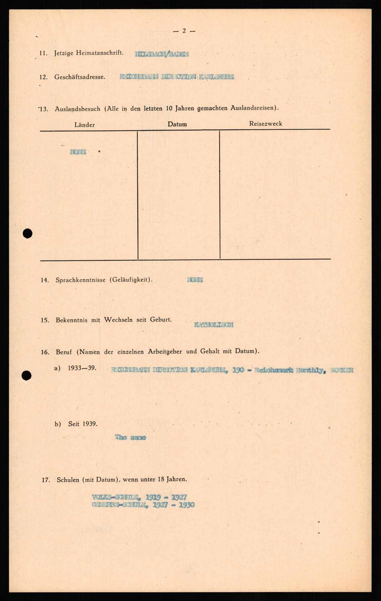 Forsvaret, Forsvarets overkommando II, AV/RA-RAFA-3915/D/Db/L0016: CI Questionaires. Tyske okkupasjonsstyrker i Norge. Tyskere., 1945-1946, p. 693