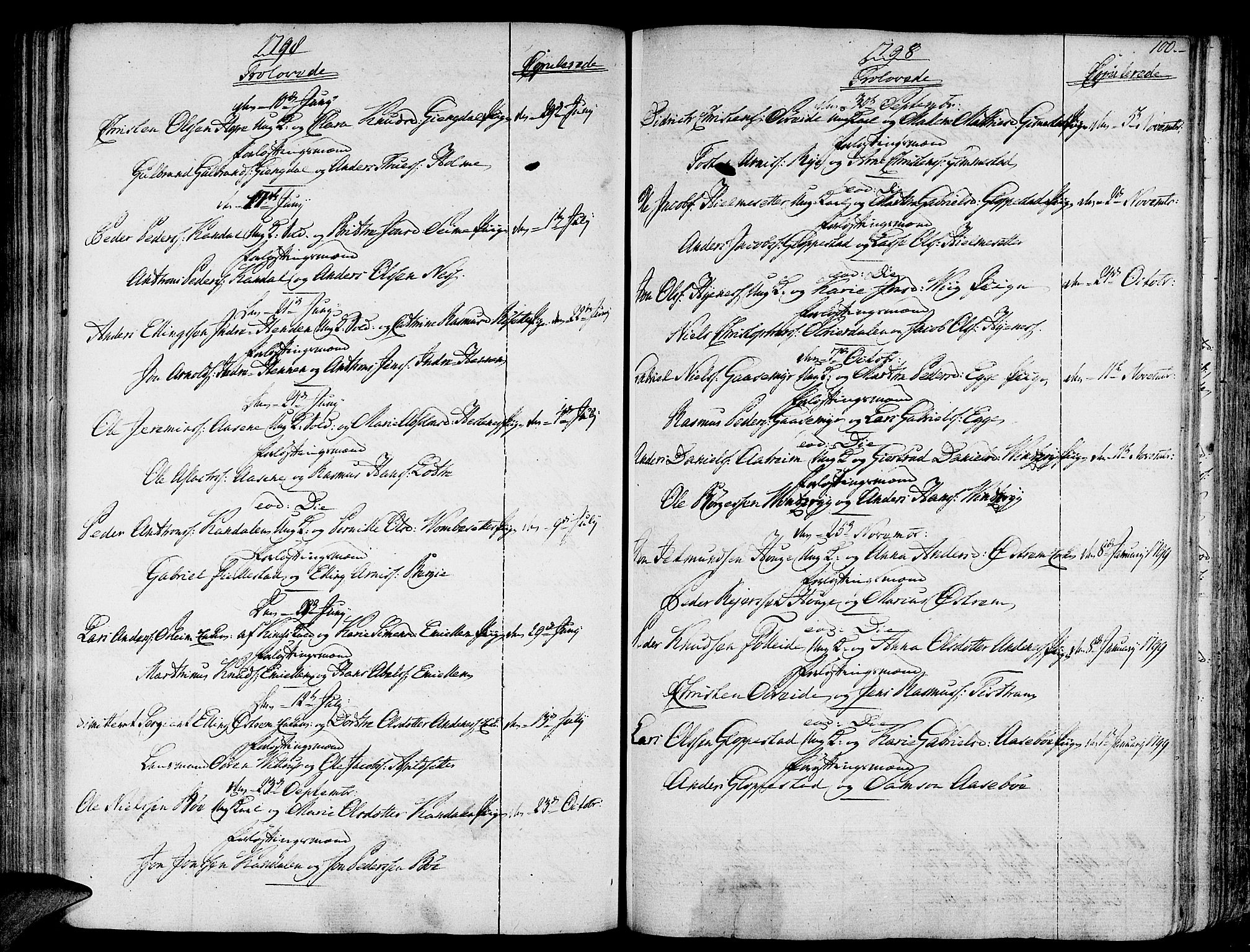 Gloppen sokneprestembete, AV/SAB-A-80101/H/Haa/Haaa/L0005: Parish register (official) no. A 5, 1785-1815, p. 100