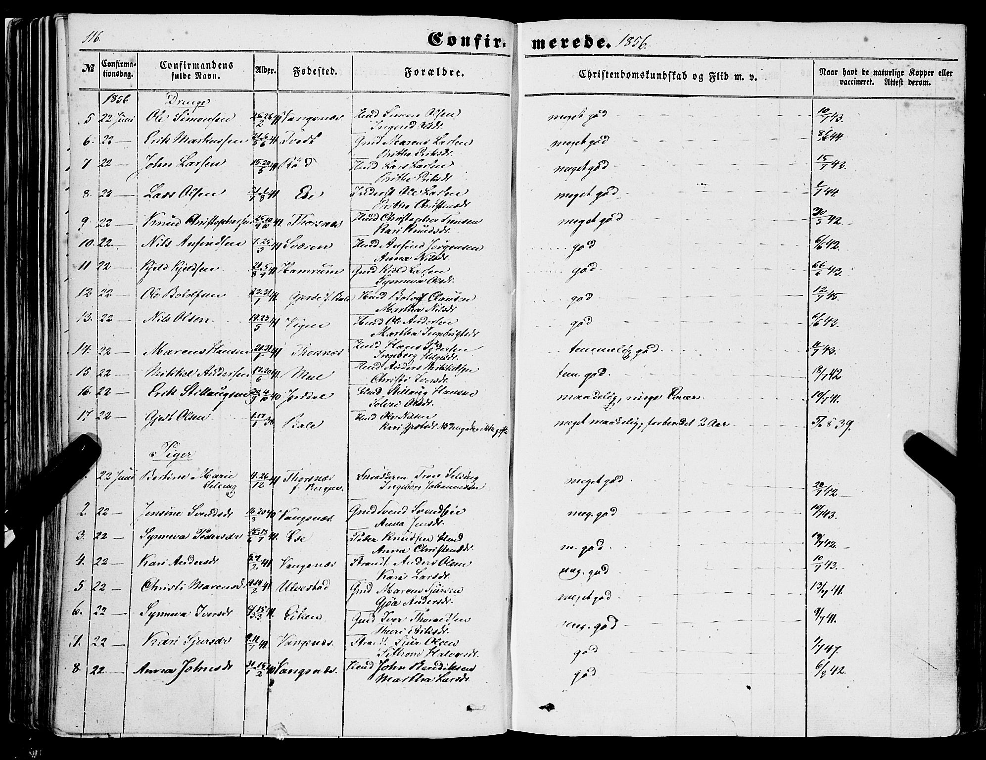 Balestrand sokneprestembete, AV/SAB-A-79601/H/Haa/Haaa/L0002: Parish register (official) no. A 2, 1847-1866, p. 116