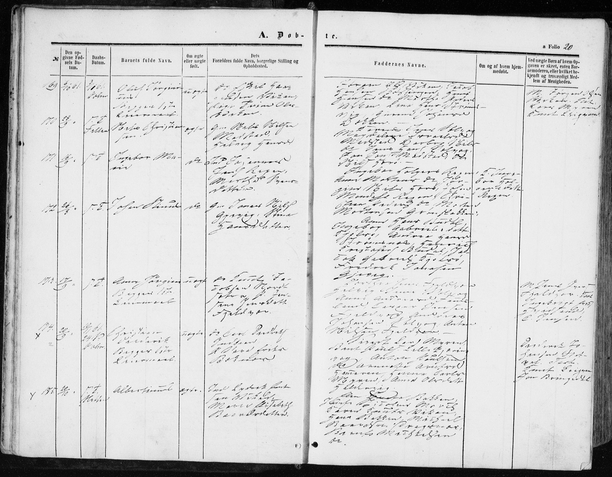 Ministerialprotokoller, klokkerbøker og fødselsregistre - Sør-Trøndelag, AV/SAT-A-1456/634/L0531: Parish register (official) no. 634A07, 1861-1870, p. 20