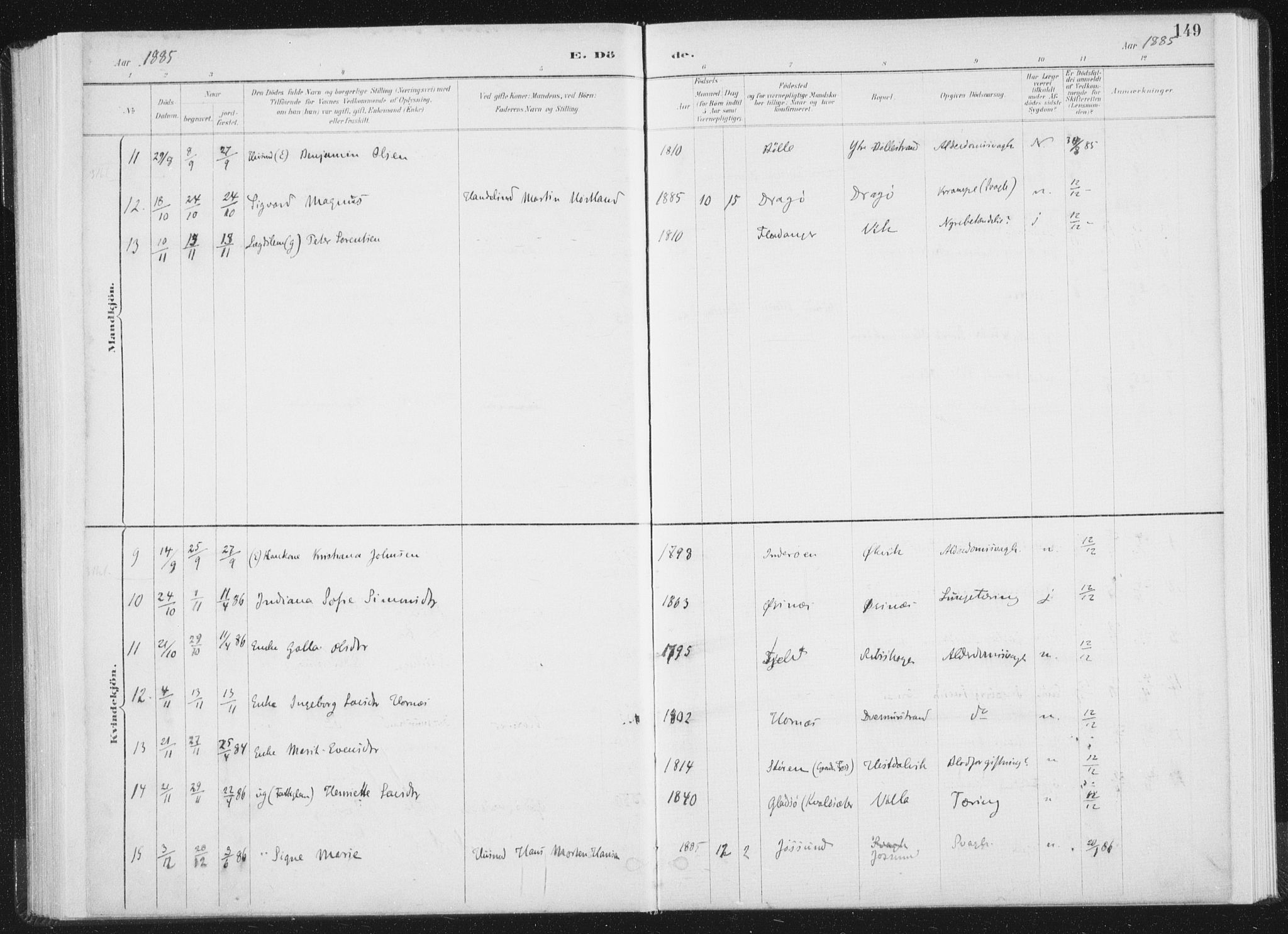 Ministerialprotokoller, klokkerbøker og fødselsregistre - Nord-Trøndelag, SAT/A-1458/771/L0597: Parish register (official) no. 771A04, 1885-1910, p. 149