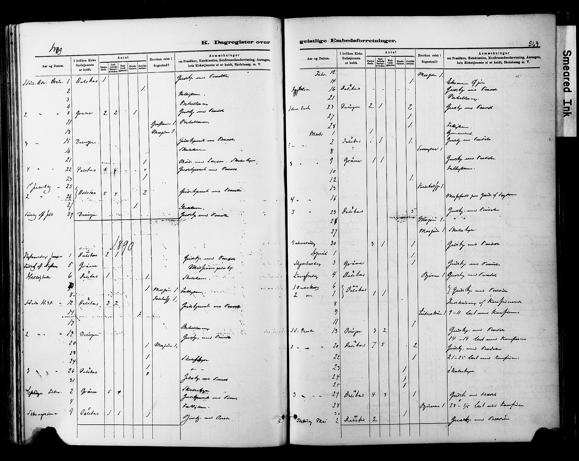 Ministerialprotokoller, klokkerbøker og fødselsregistre - Nordland, AV/SAT-A-1459/820/L0295: Parish register (official) no. 820A16, 1880-1896, p. 569