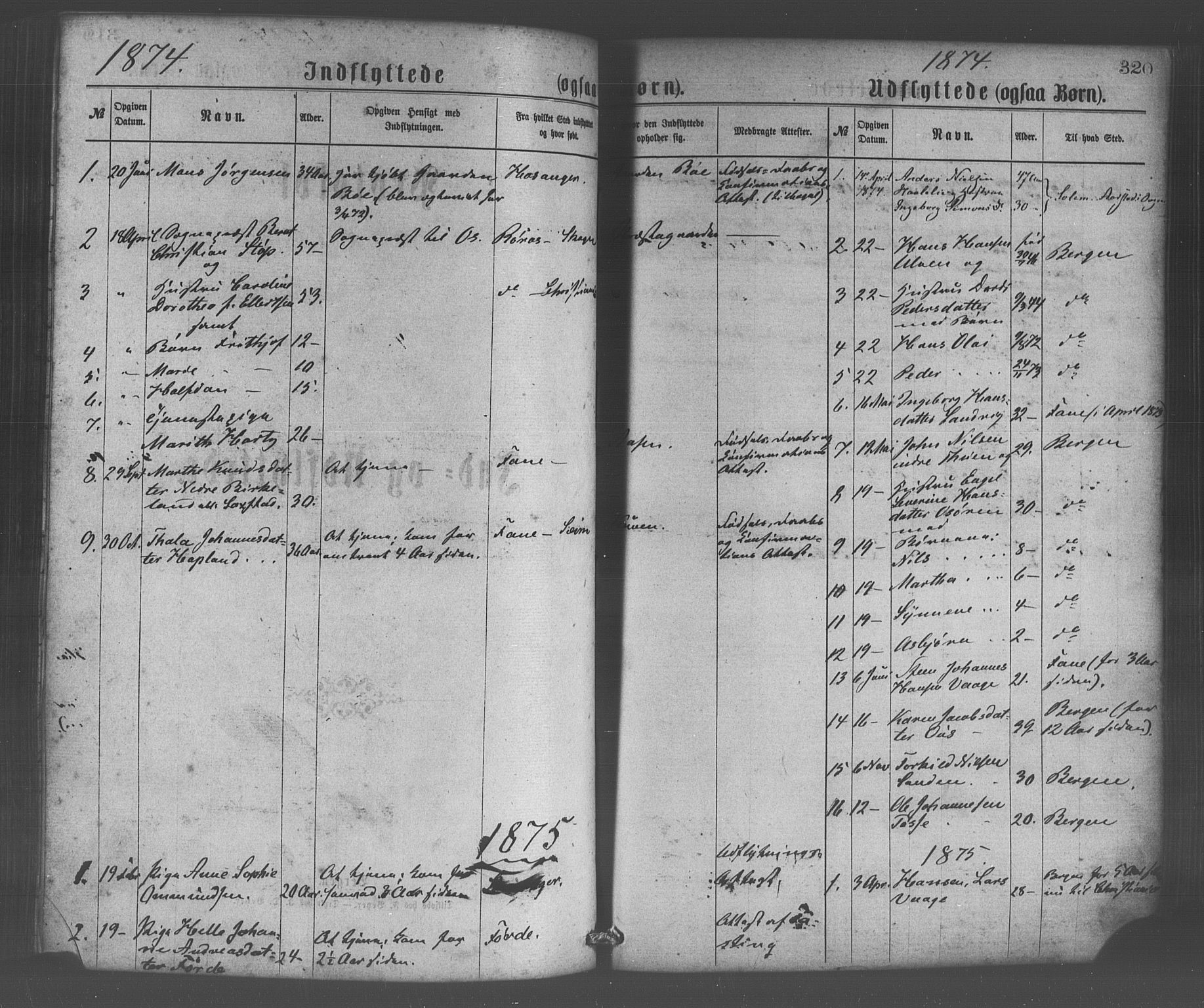 Os sokneprestembete, SAB/A-99929: Parish register (official) no. A 18, 1874-1884, p. 320