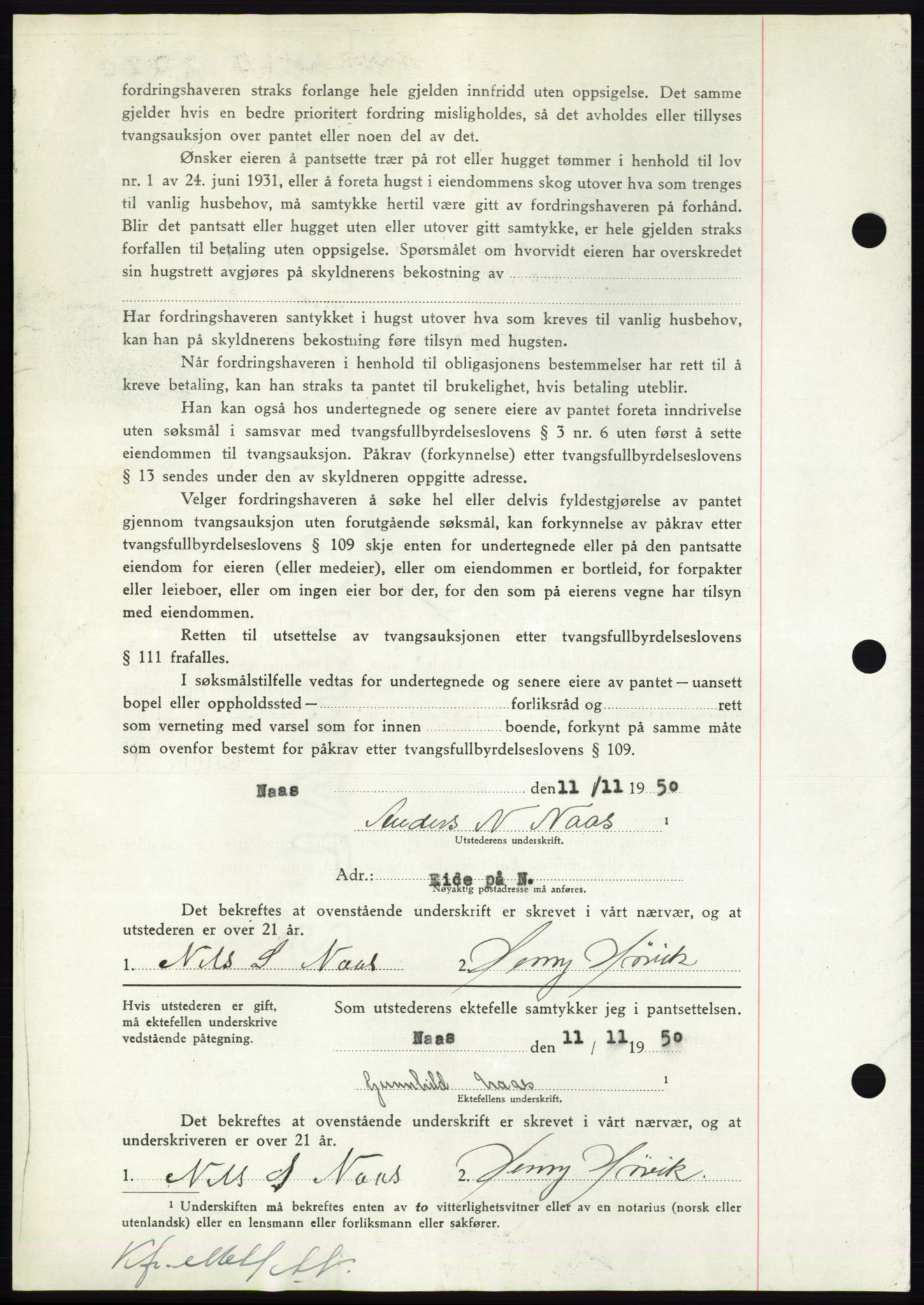 Nordmøre sorenskriveri, AV/SAT-A-4132/1/2/2Ca: Mortgage book no. B106, 1950-1950, Diary no: : 3492/1950