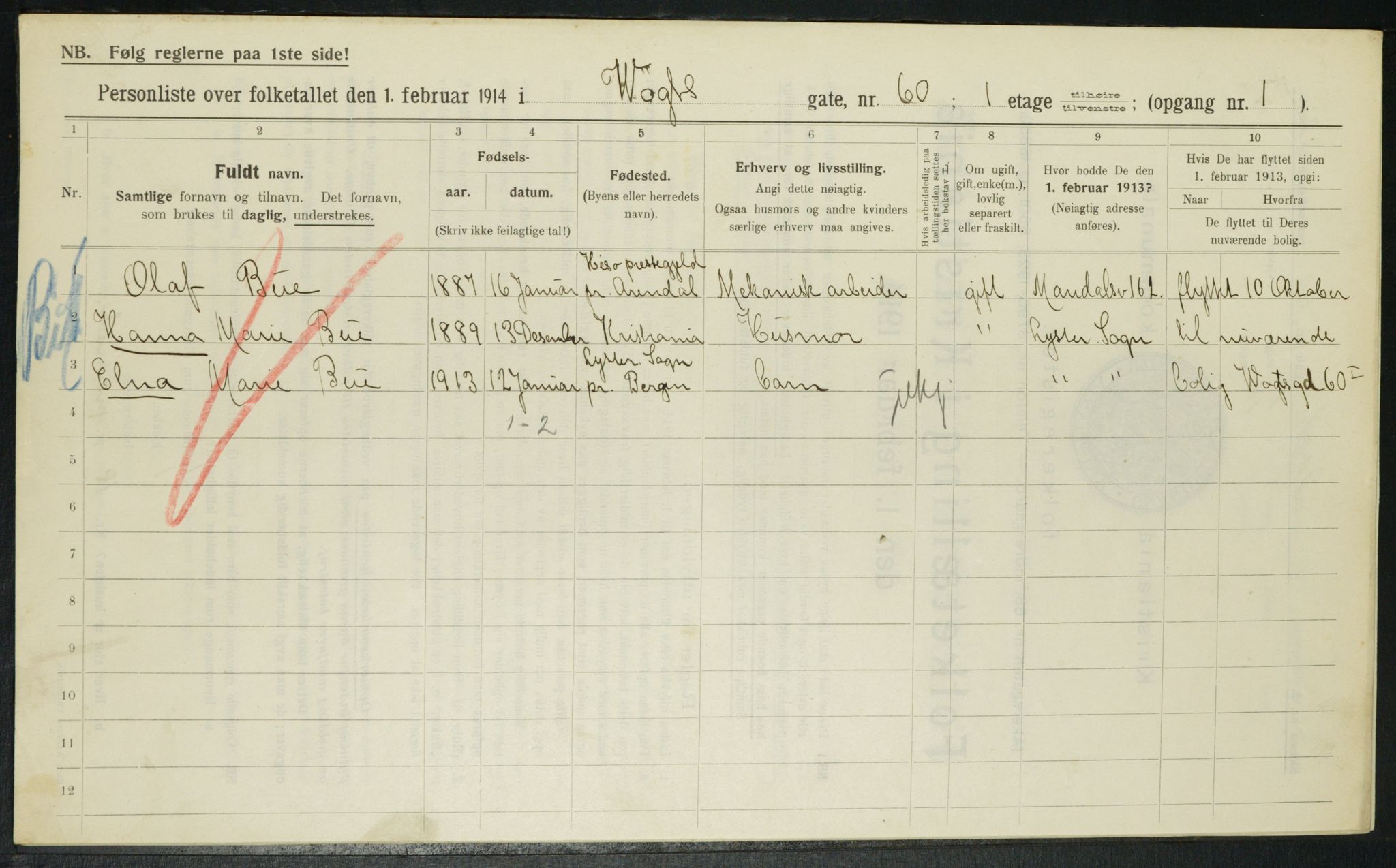 OBA, Municipal Census 1914 for Kristiania, 1914, p. 126442