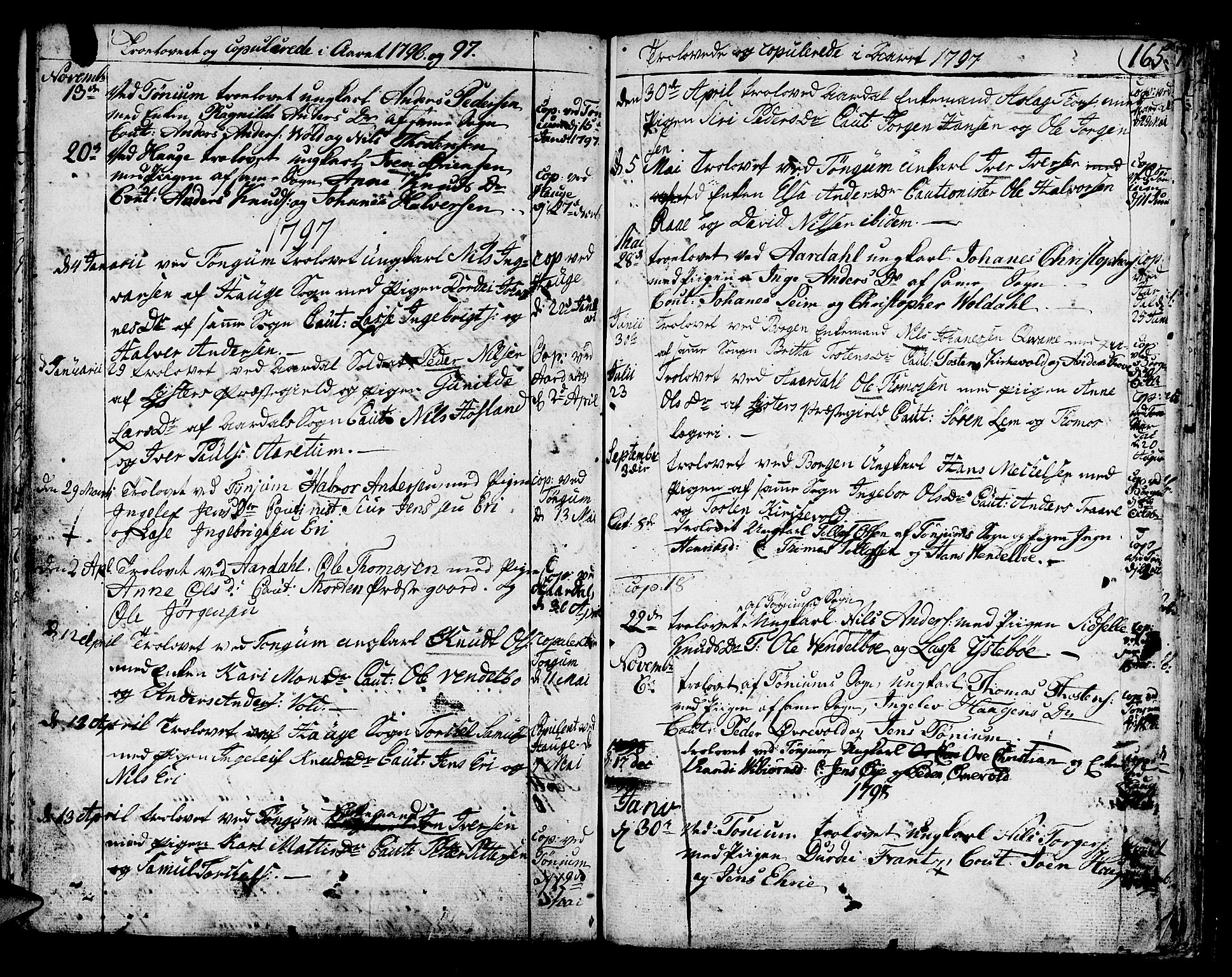 Lærdal sokneprestembete, SAB/A-81201: Parish register (official) no. A 3, 1783-1804, p. 165