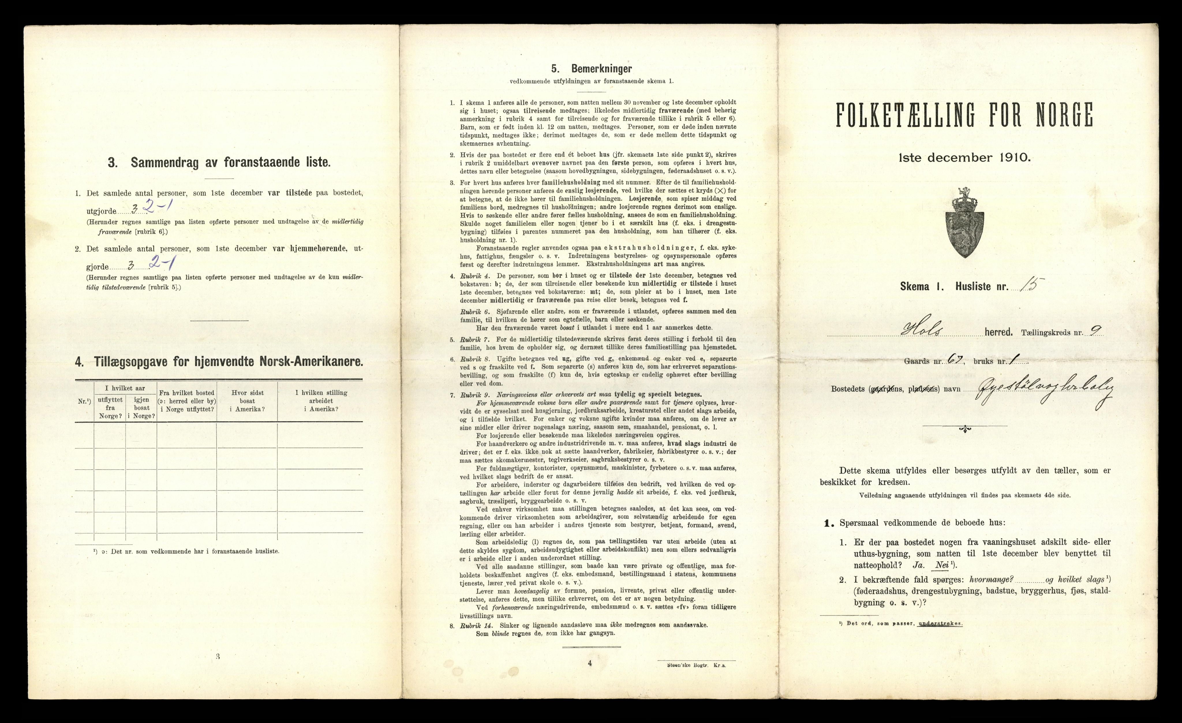 RA, 1910 census for Hol, 1910, p. 721