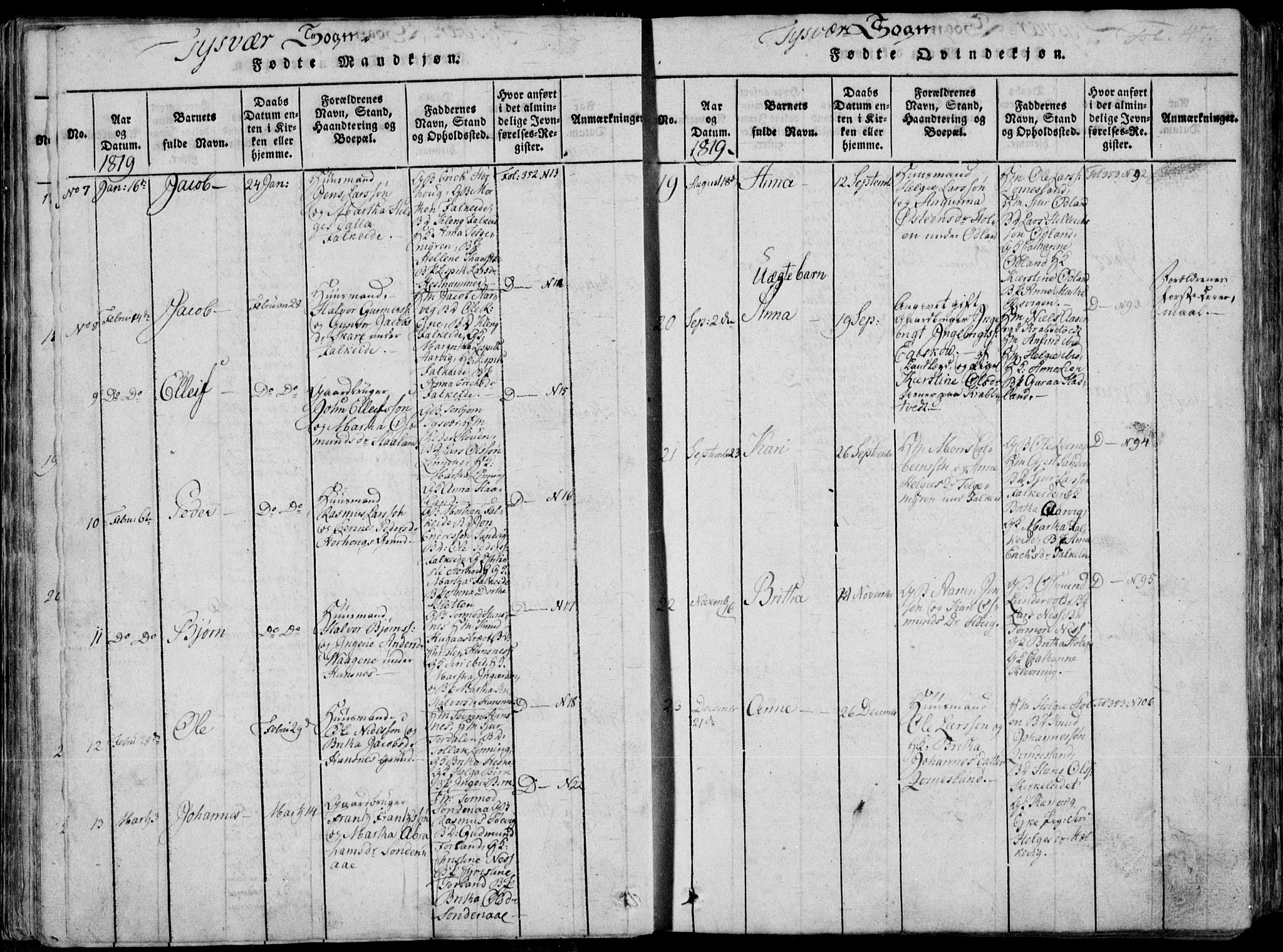 Skjold sokneprestkontor, SAST/A-101847/H/Ha/Haa/L0004: Parish register (official) no. A 4 /1, 1815-1830, p. 47