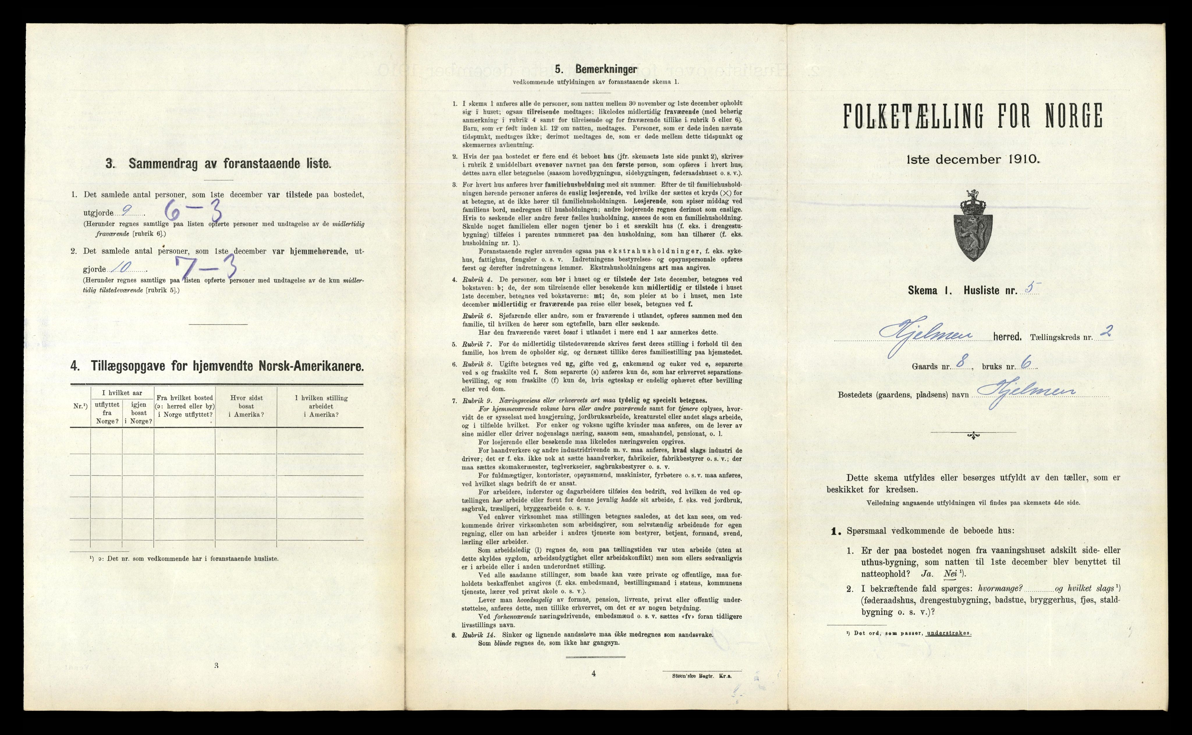 RA, 1910 census for Hjelme, 1910, p. 144