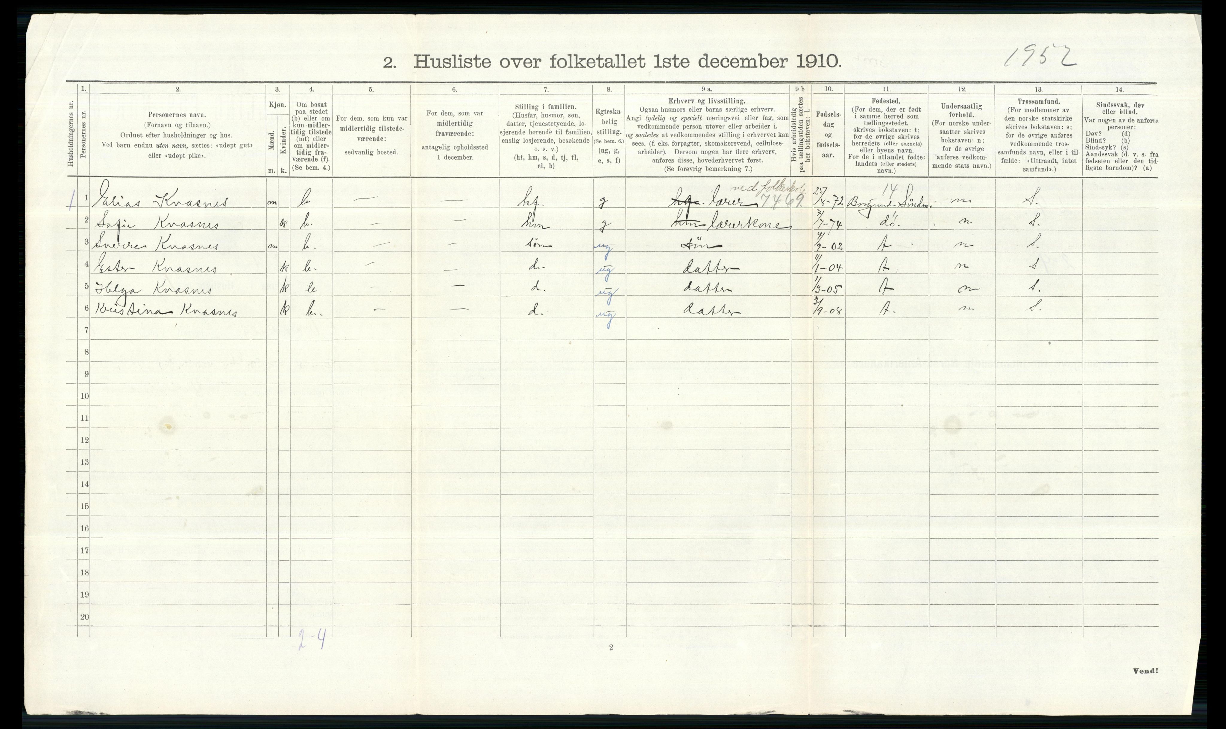 RA, 1910 census for Vardal, 1910, p. 711