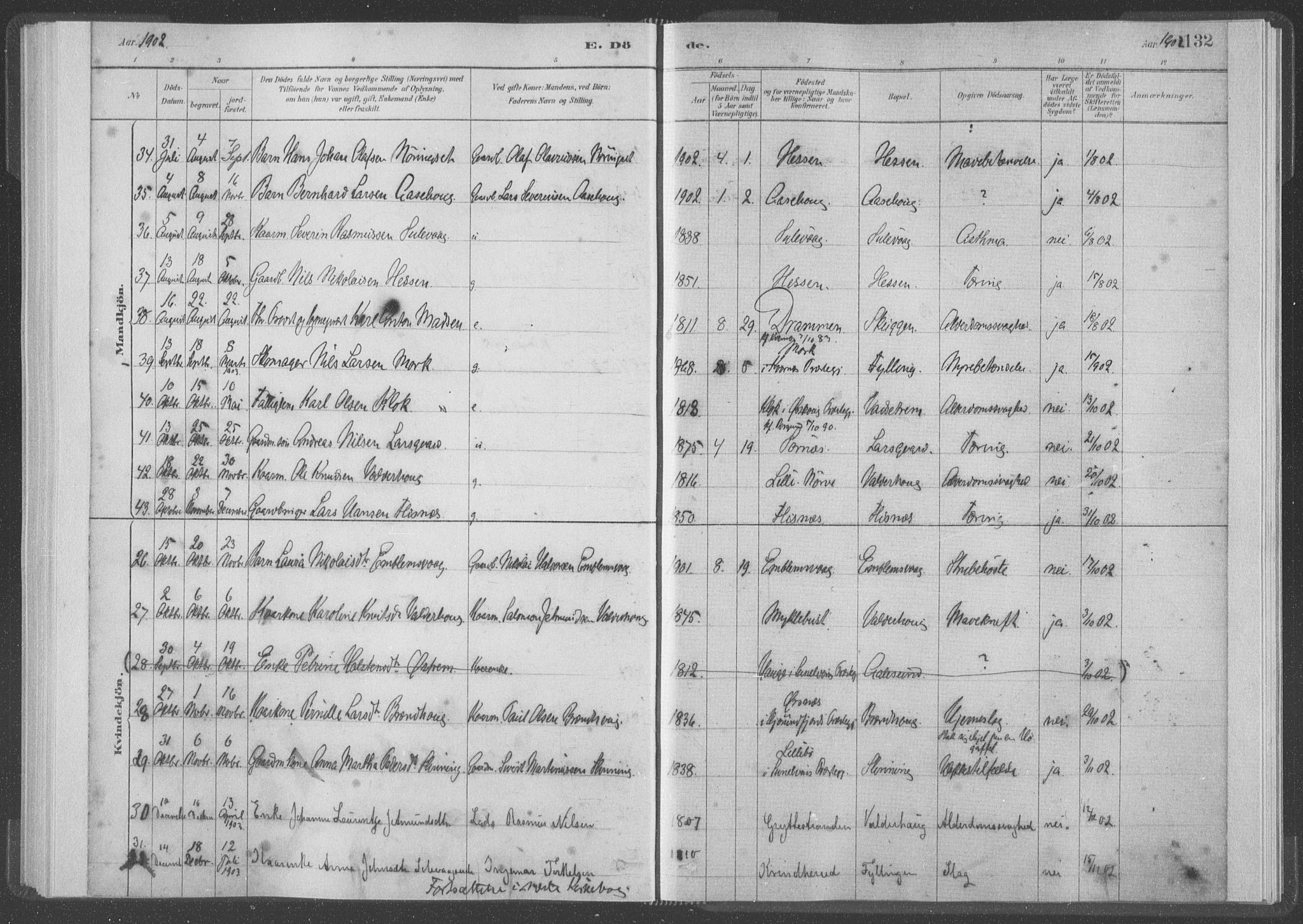 Ministerialprotokoller, klokkerbøker og fødselsregistre - Møre og Romsdal, AV/SAT-A-1454/528/L0403: Parish register (official) no. 528A13I, 1880-1947, p. 132