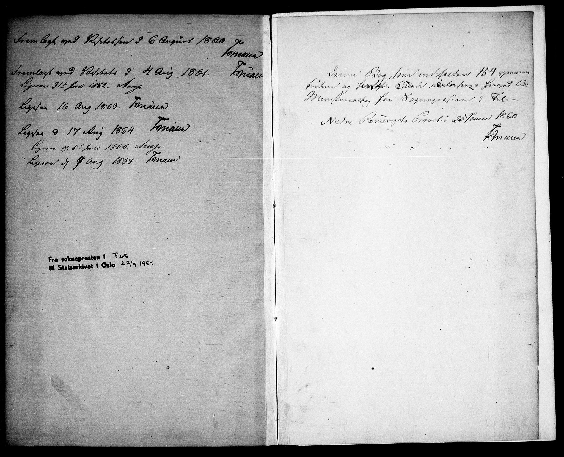 Fet prestekontor Kirkebøker, AV/SAO-A-10370a/F/Fa/L0012: Parish register (official) no. I 12, 1860-1866